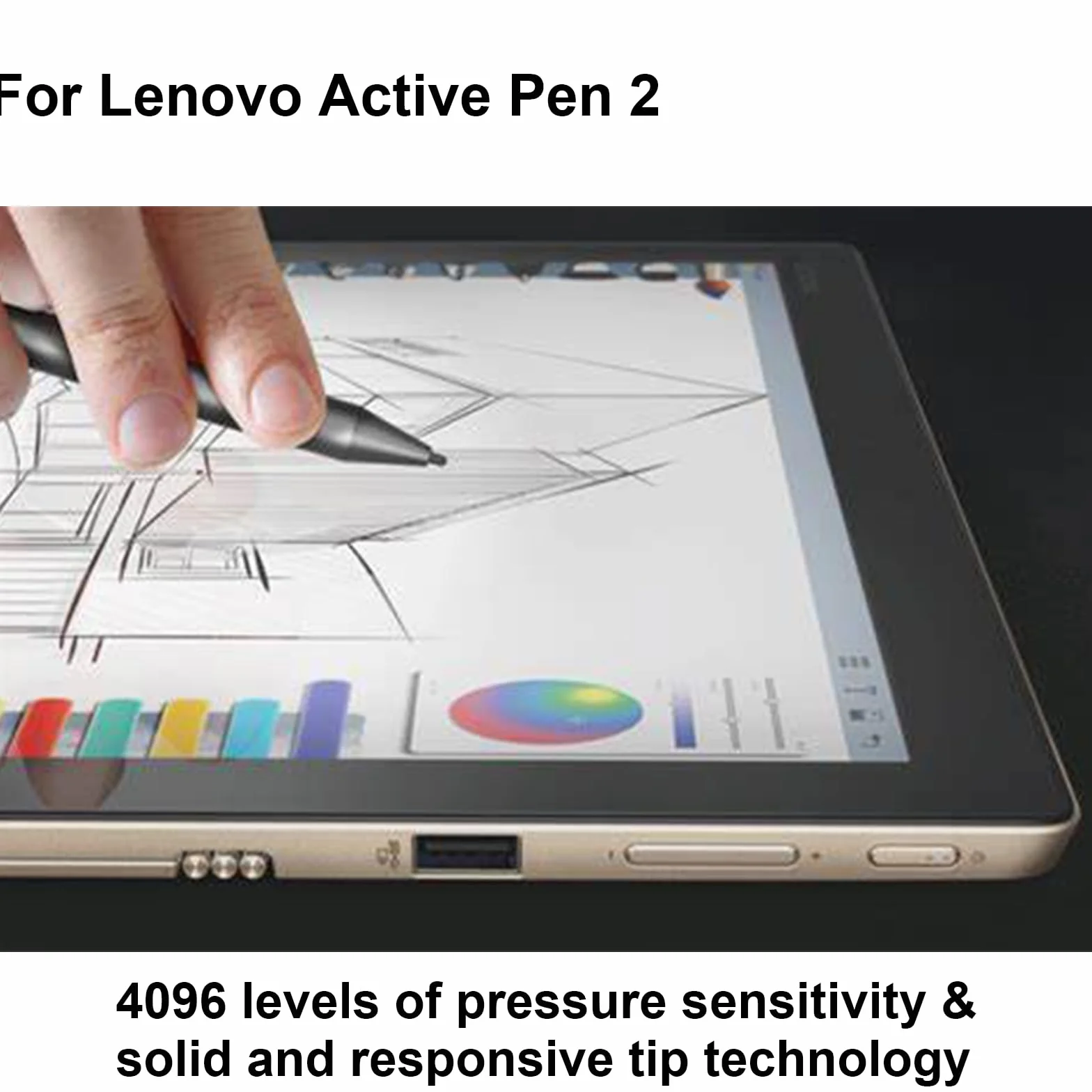 Active Pen 2 GX80N07825 kompatybilne z Lenovo Active Pen 2, czułość nacisku 4096, niestandardowe przyciski skrótów, do ThinkPad X1 Tablet Gen 2, Miix 720, 510, 520, Yoga 720, 920