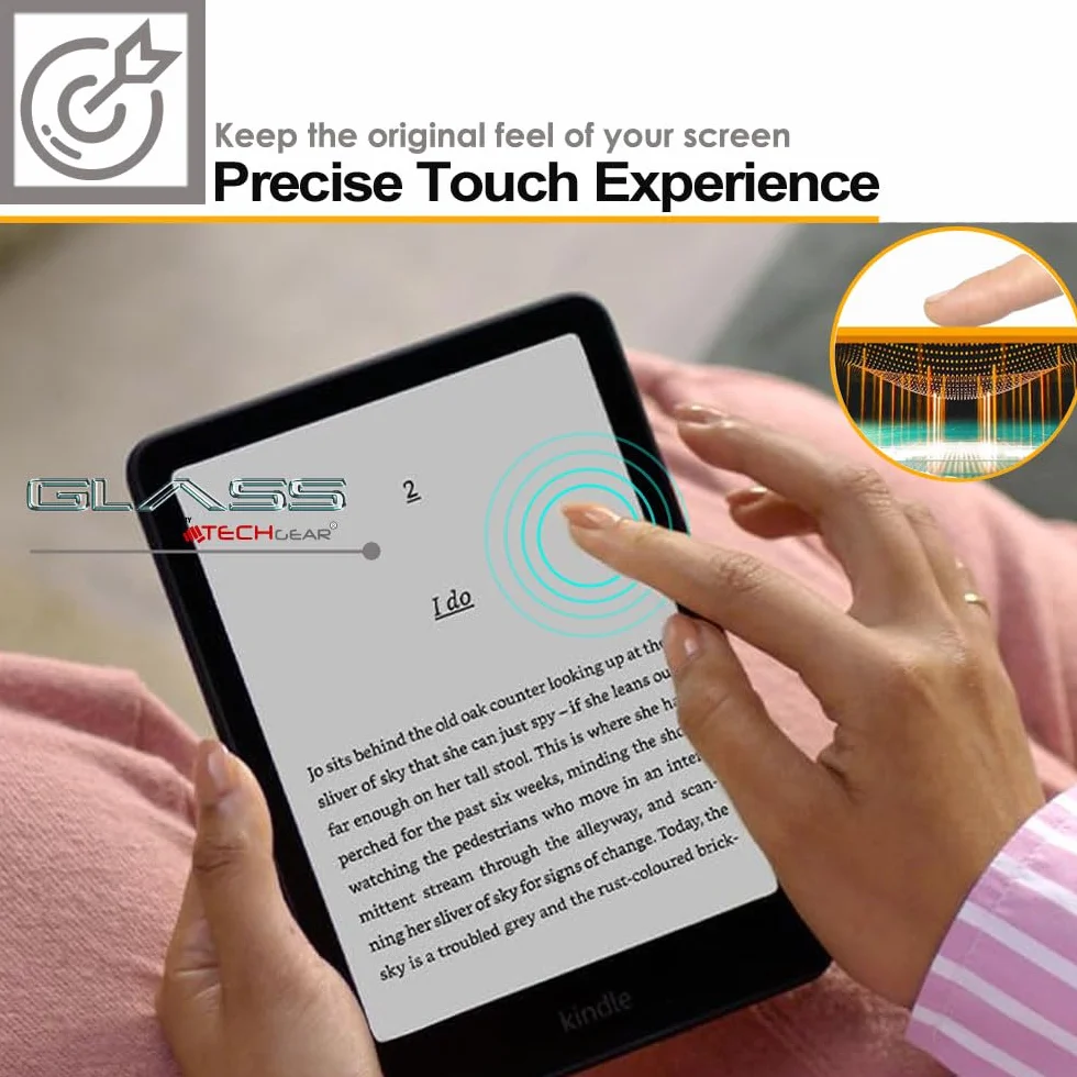 TECHGEAR Szkło ochronne na ekran do 17.8 cm Amazon Kindle Paperwhite/Signature/Kids/Kindle Colorsoft (2024 / 12. generacji), osłona ekranu ze szkła hartowanego [krystalicznie przejrzystość] [odporna