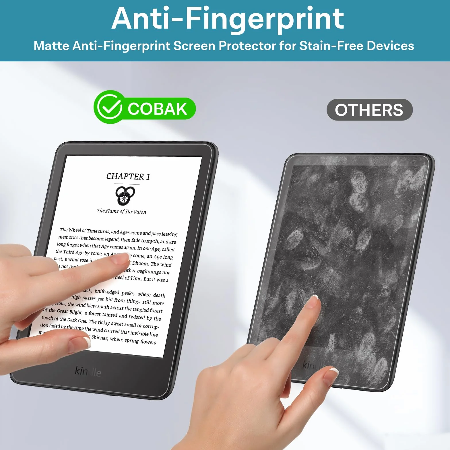 CoBak 3 sztuki nieoślepiających, matowa ochrona ekranu do 6-calowego Kindle 11. generacji 2022, Kobo Nia i PocketBook – wysoka przejrzystość, odporność na odciski palców – folia PET bez temperowania