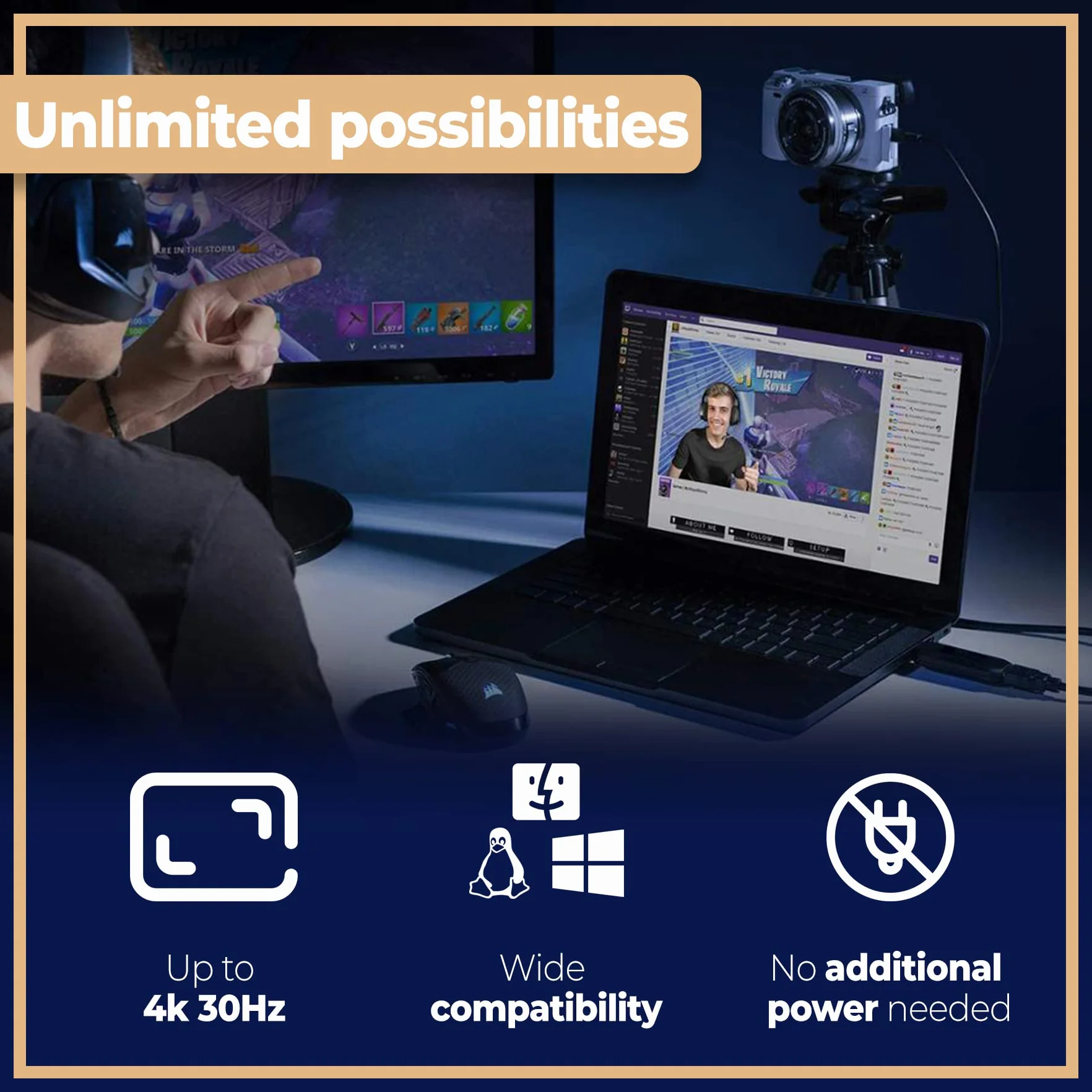 Retoo Karta wideo HDMI na USB 2.0 Adapter przechwytujący 4K do do PS5 PS4 Video Capture Card Transmisja na żywo i nagrywanie do gier streamingu lekcji wideokonferencji 1080p