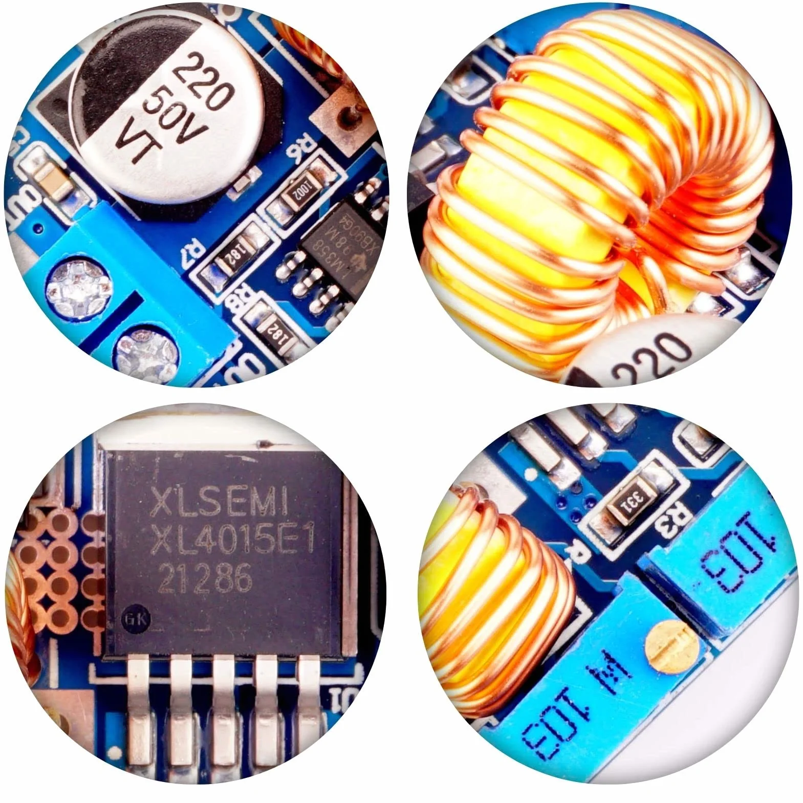 XL4015 DC-DC Buck Converter LAOMAO Regulowany konwerter napięcia 5A 8-36V do 1,25-32V Kompatybilny z Arduino Raspberry Pi