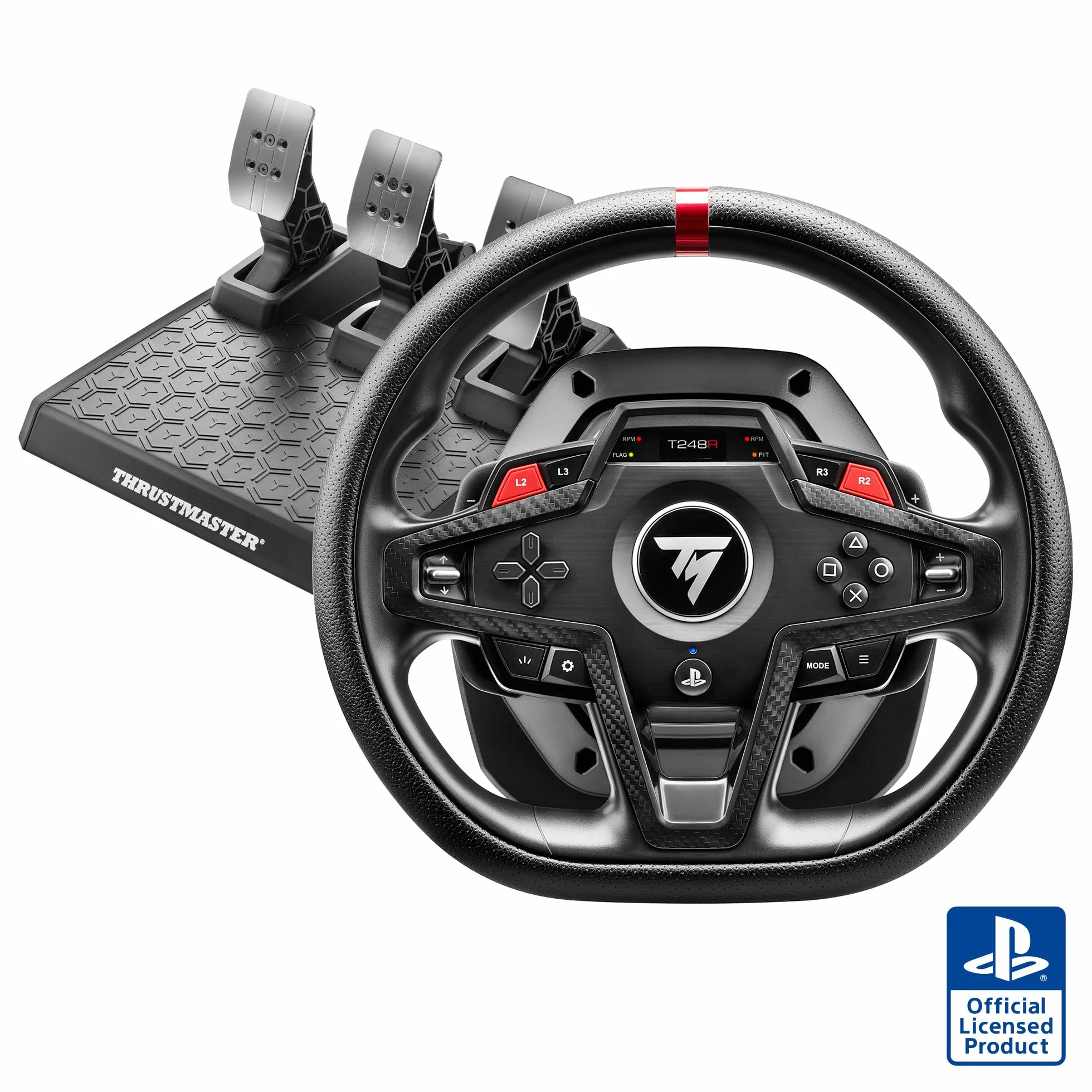 Thrustmaster T248R, Kierownica Wyścigowa z Siłowym Sprzężeniem Zwrotnym 3.1 Nm i Zestaw Pedałów, Dla PS5, PS4 i PC