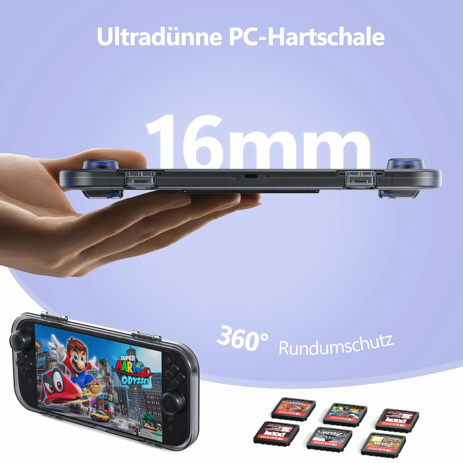 GagaKing Etui na Switch 2, Portable Protective Hard Shell etui ochronne z miejscem na 6 gier, Slim Case do konsoli Switch 2 akcesoria