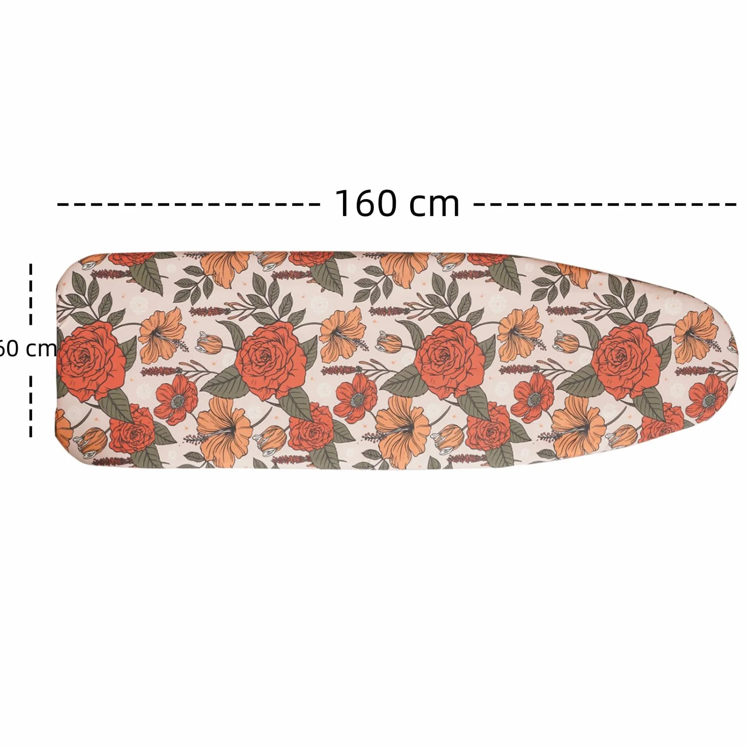 Duży pokrowiec na deskę do prasowania 160 x 60 cm z filcową wyściółką 6 mm i zapięciem na rzepy