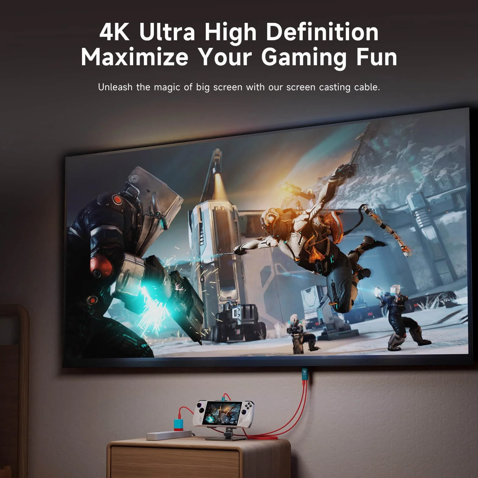 JEMDO Kabel USB C na HDMI 3 m 4K 30 Hz kompatybilny z Nintendo Switch Steam Deck laptop telefon
