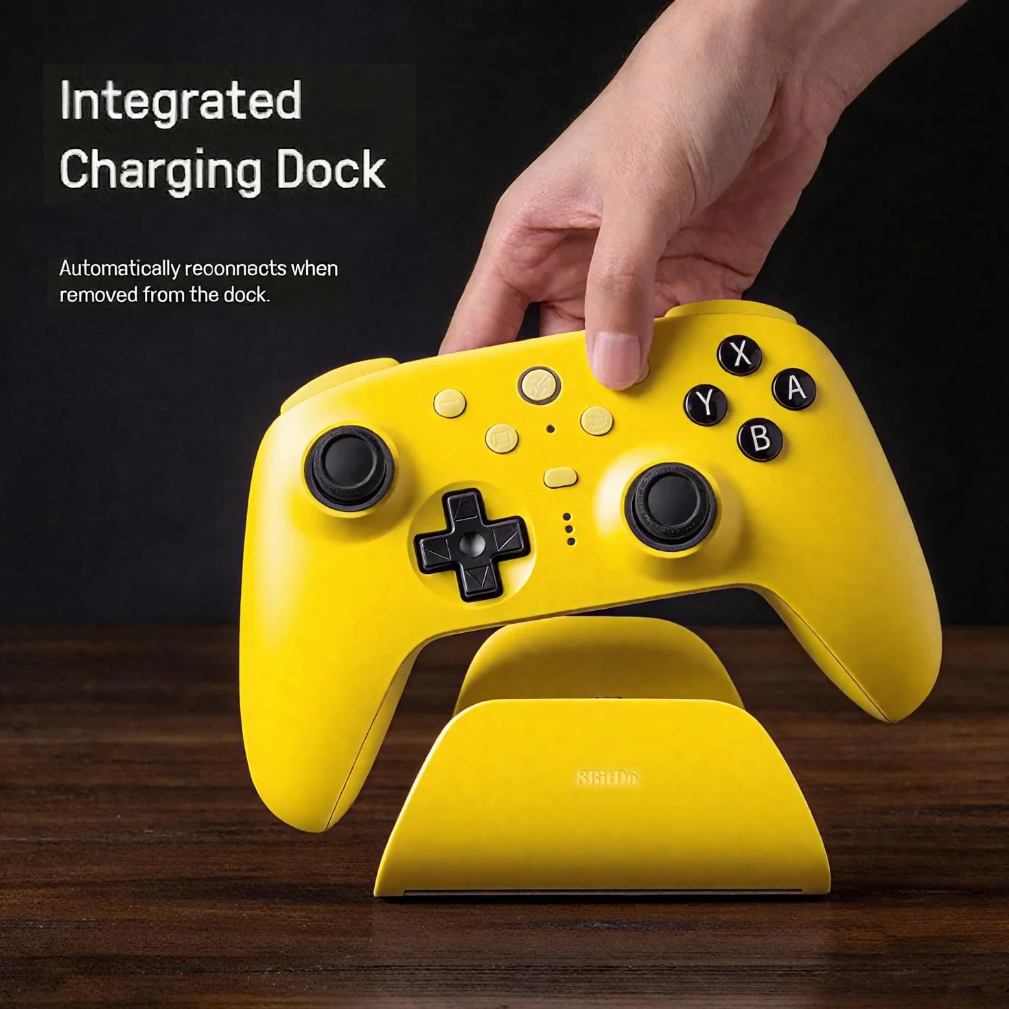 8BitDo Ultimate 2 kontroler Bluetooth z joystickami TMR do Switch, Windows PC, gamingowy z przełączanym efektem pogłosu/dotykowymi wyzwalaczami, pierścieniem ognia RGB, stacją