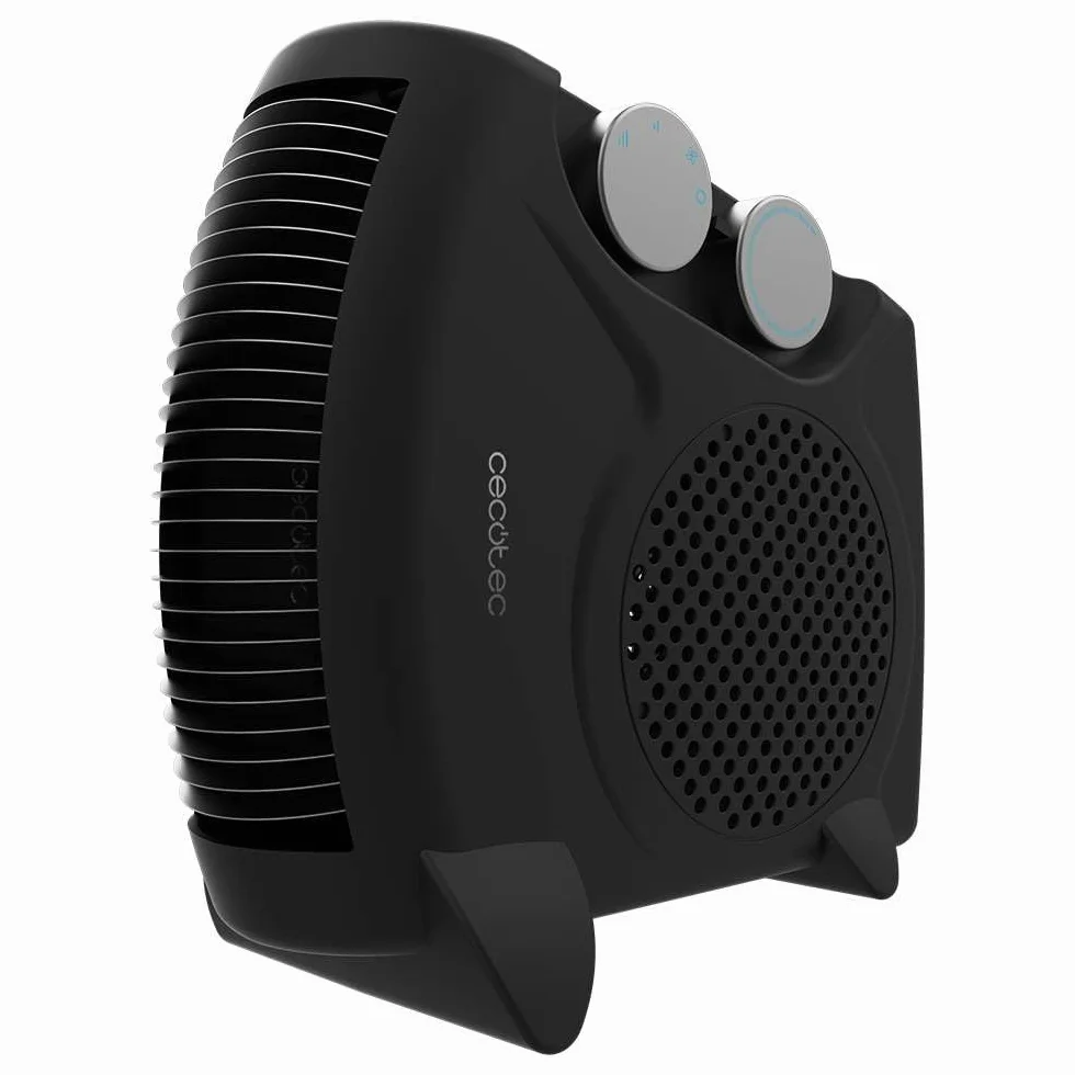 Cecotec Termowentylator ReadyWarm 2000 Max Dual czarny. 2000 W, 3 tryby pracy (chłodzenie/ciepło/gorąco), lekki, regulowany termostat, cichy, ochrona przed przegrzaniem