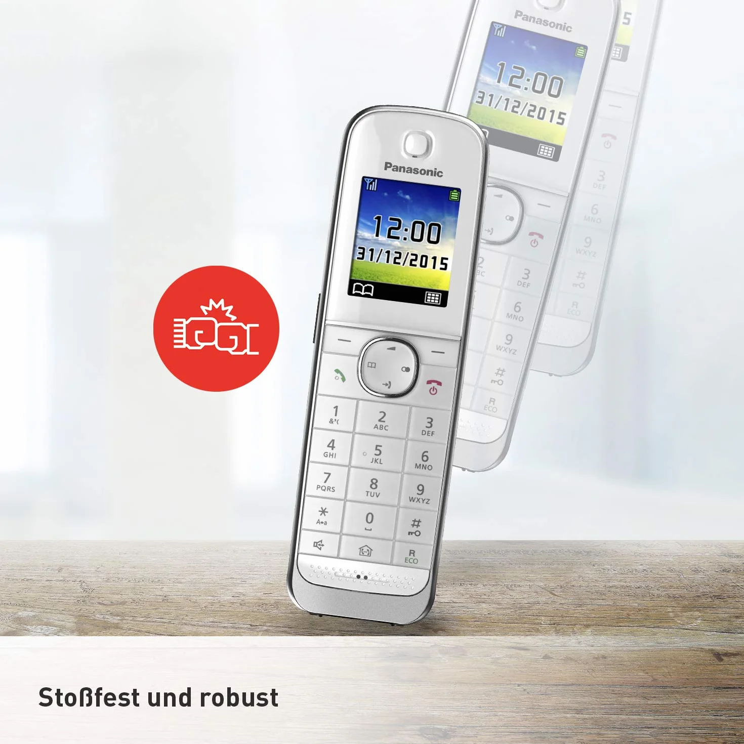 Panasonic KX-TGJ322GW telefon rodzinny z automatyczną sekretarką (telefon bezprzewodowy DUO, niski poziom promieniowania, ochrona przed połączeniami, stacja bazowa DECT) biały