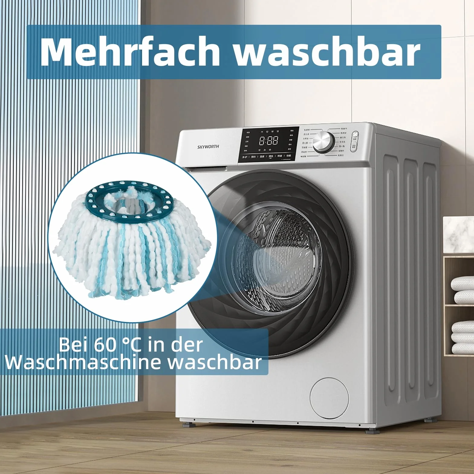 4 sztuki wymiennych głowic do CLEAN Twist Disc Mop Ergo, system 2-włóknisty głowica mopa zapasowego ze specjalnym włosiem do wszystkich rodzajów podłóg