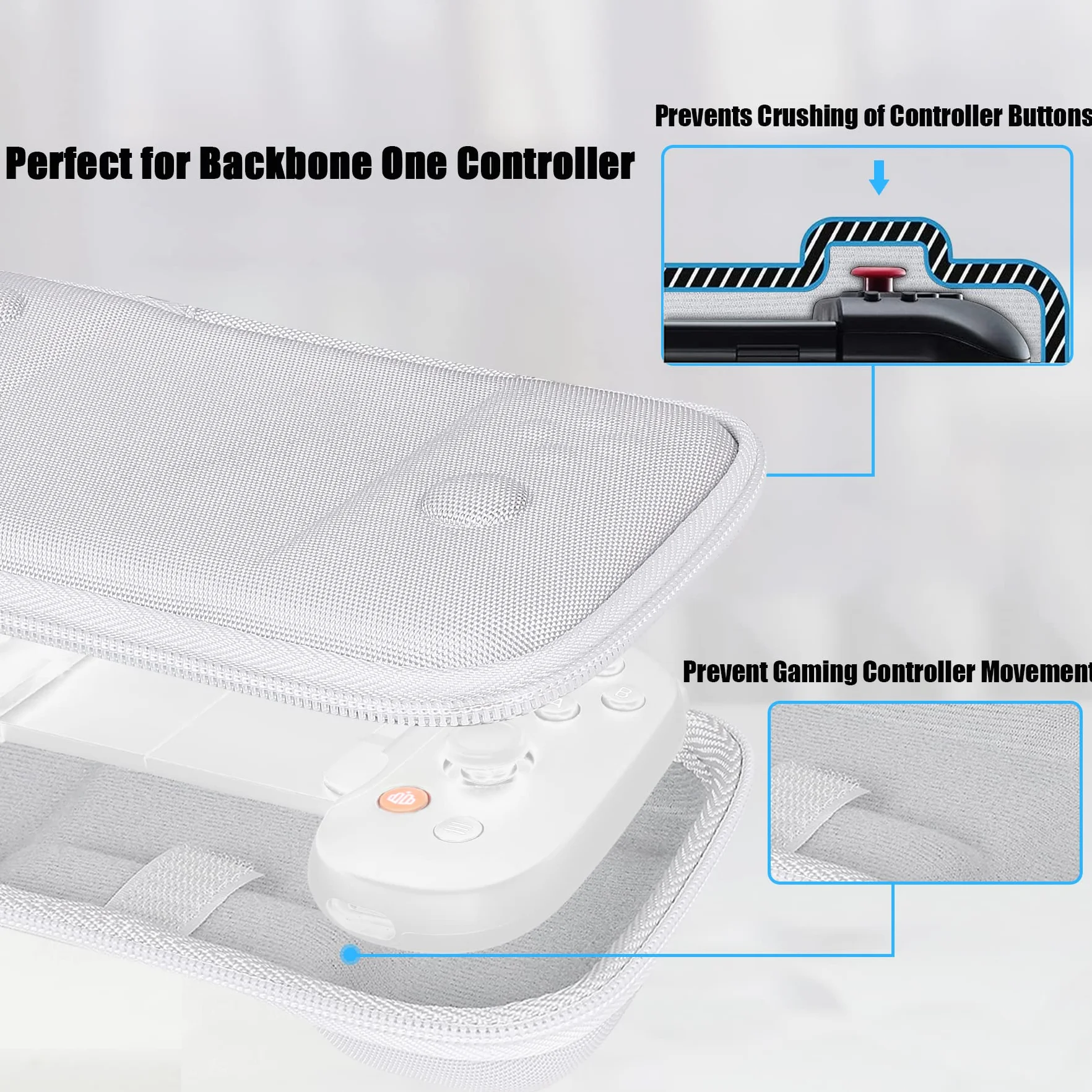 Aenllosi dla Backbone One 2. generacji/Backbone One Controller Mobile Gaming Hard Carry Case Cover Only Case, White [Nintendo Switch]