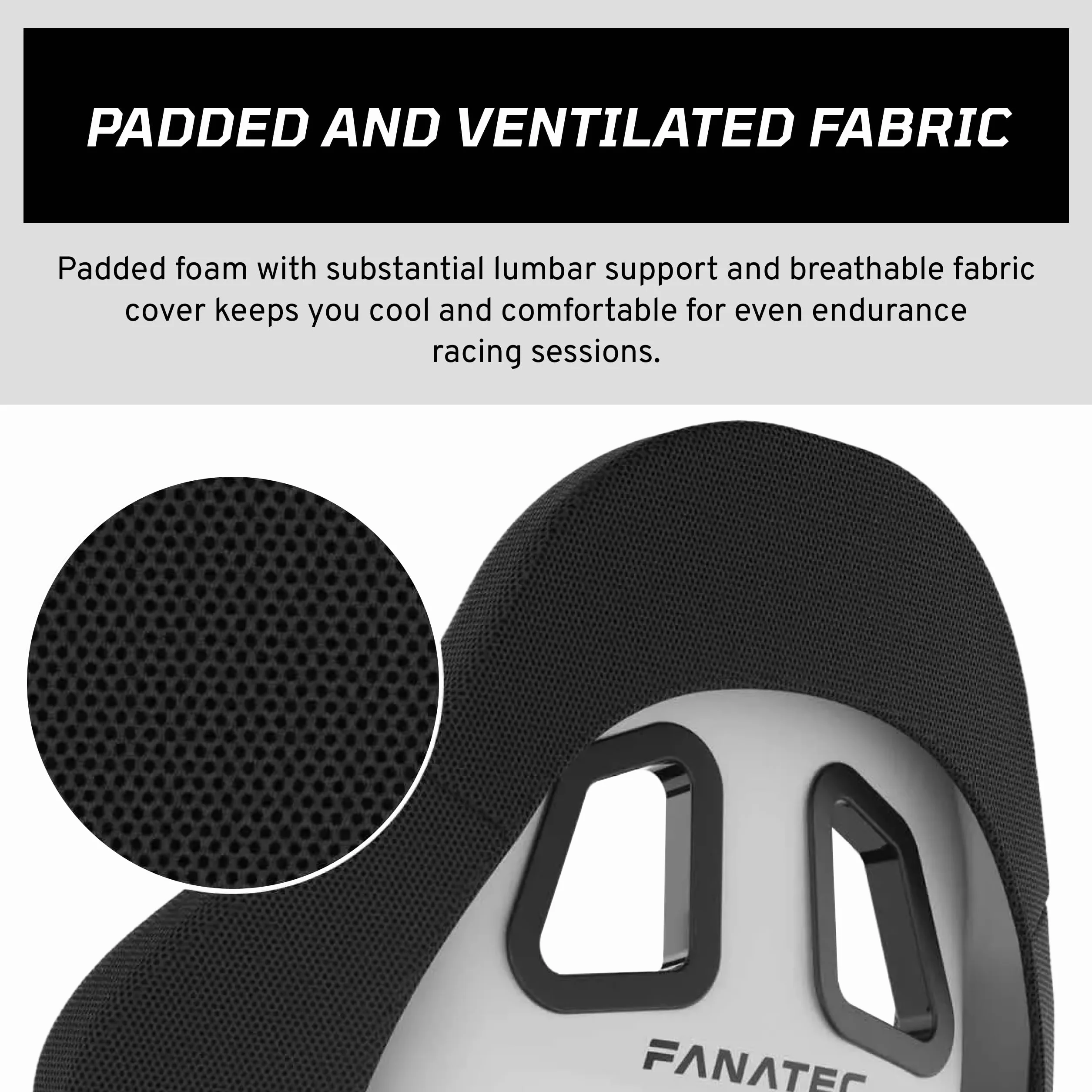 FANATEC ClubSport GT Sim Racing Krzesło Kokpitowe Wzmocnione Włóknem Obudowa Białe