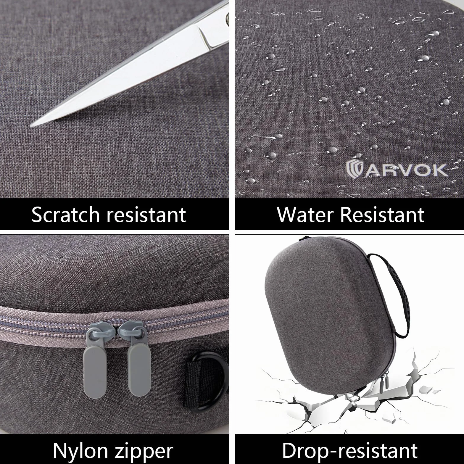 ARVOK Etui do Apple Vision Pro, twarde etui podróżne do Apple Vision Pro, kabel do ładowania baterii i inne akcesoria, etui na słuchawki do gier VR nadaje się do podróży i przechowywania w domu, szary