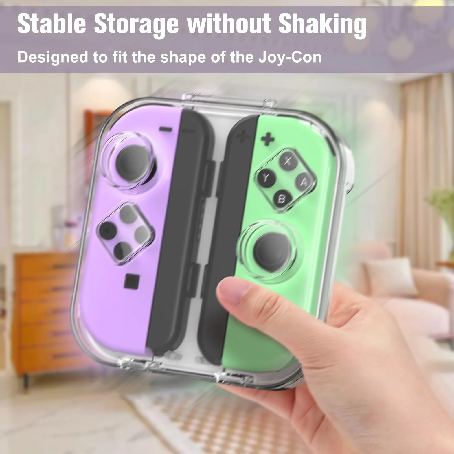 FINTIE Etui do przechowywania Joy-con przenośne pyłoszczelne pudełko ochronne kompatybilne z Nintendo Switch Joy-Con, Switch/OLED PC, przezroczysta obudowa z zamknięciem magnetycznym (przezroczysta)