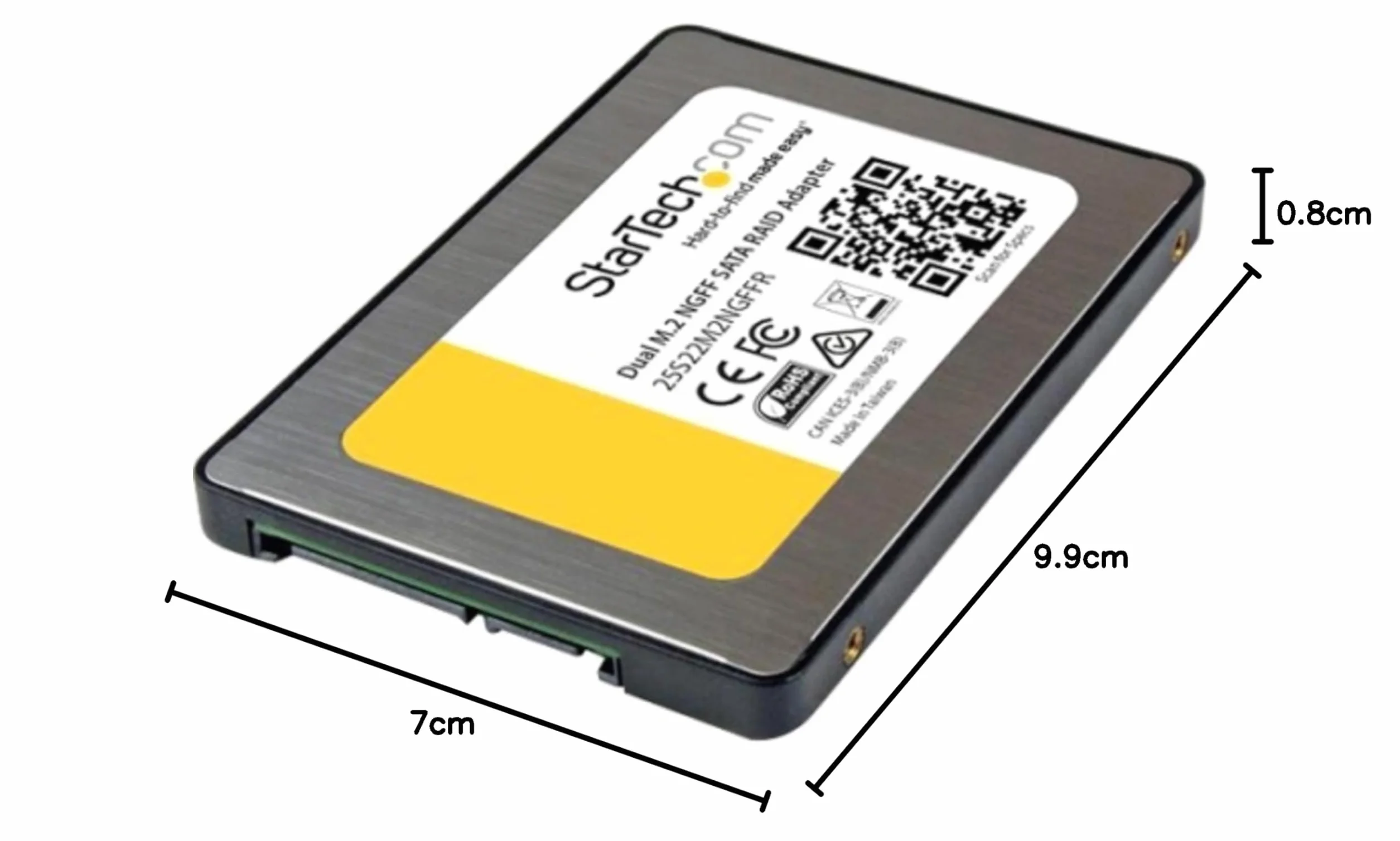 StarTech.com Adapter Dual M.2 SATA z RAID (2 x M.2 SSD na 2,5 cala SATA (6 Gb/s) adapter RAID/konwerter z obsługą TRIM)