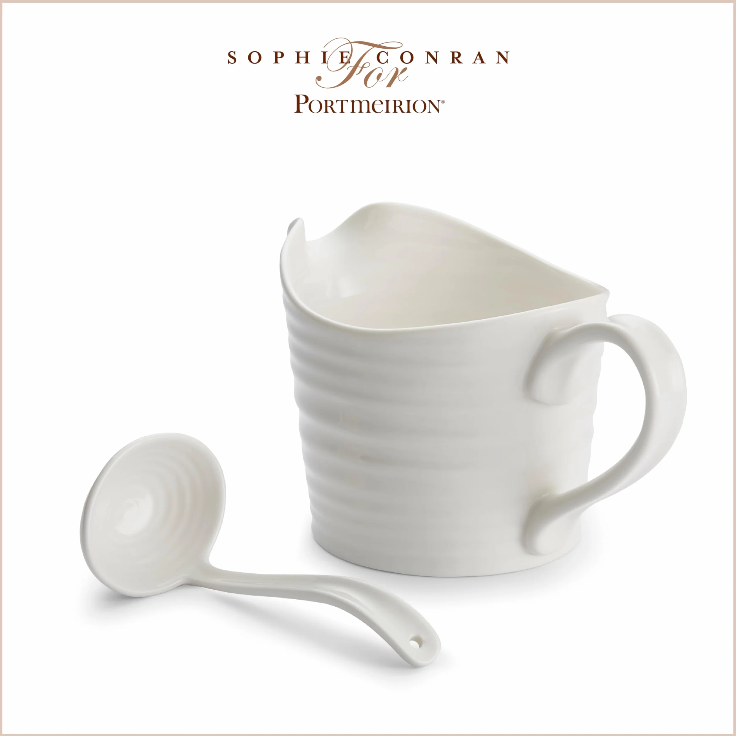 Portmeirion dzbanek na sos i mini chochla porcelana biała 18,5 x 11 x 13 cm