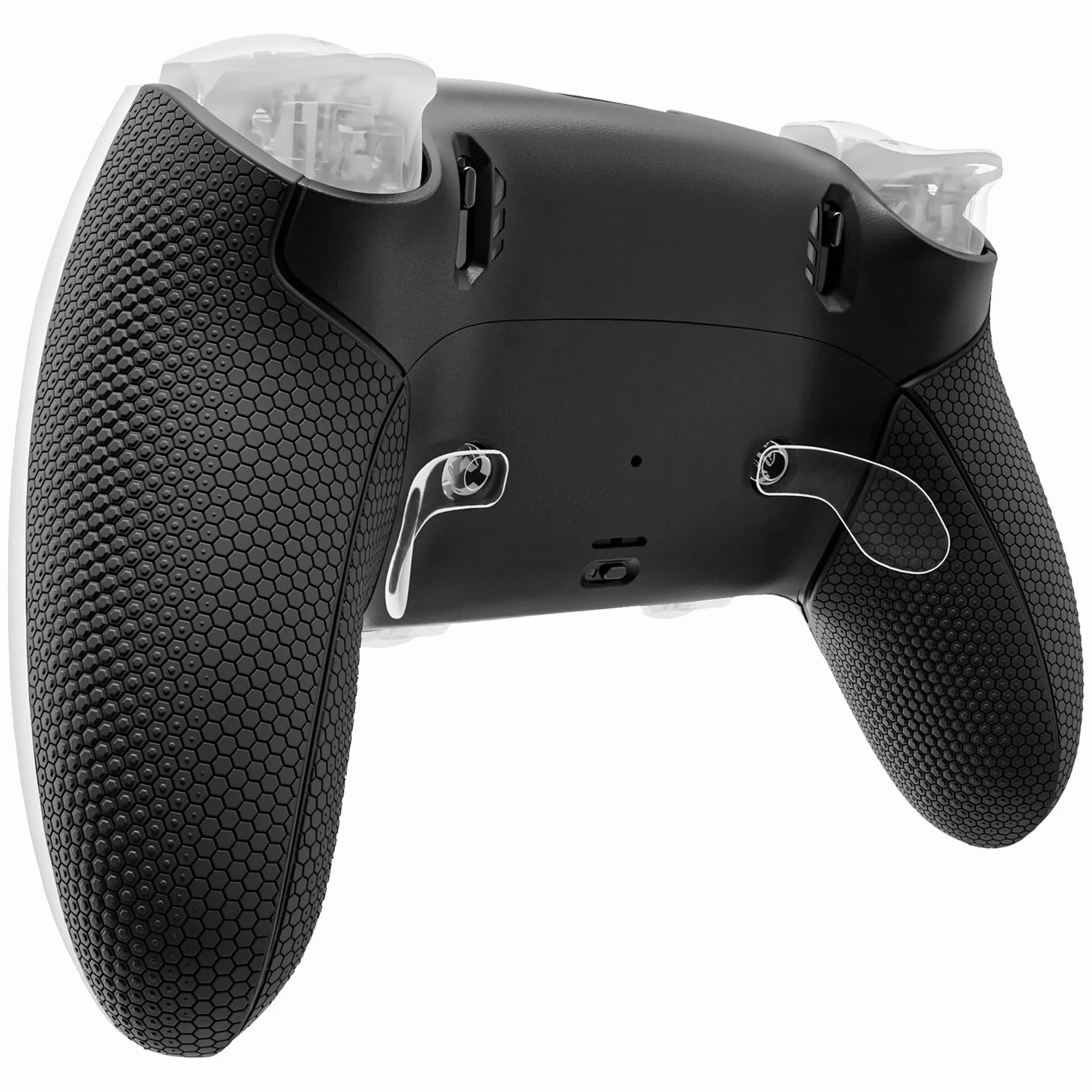 eXtremeRate Beyond-ARC Zestaw Dolnej Obudowy kompatybilny z ps5 Edge Controller z Gumowanym Uchwytem, Wymienna Przednia i Tylna Panele Shell dla ps5 Edge Controller–Czarny