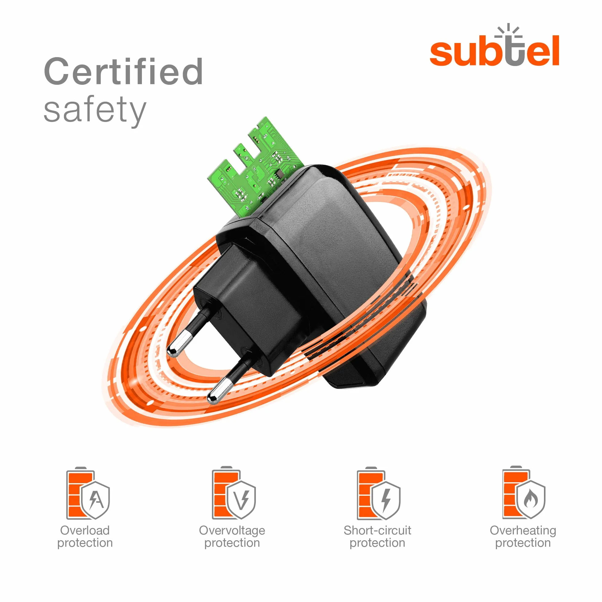 subtel® Ładowarka USB C Typu C 5V 2A / 2000mA 1,2 m kompatybilna z Nintendo Switch/Switch Lite/Switch Pro Controller, zasilacz sieciowy, kabel do szybkiego ładowania, stacja ładująca