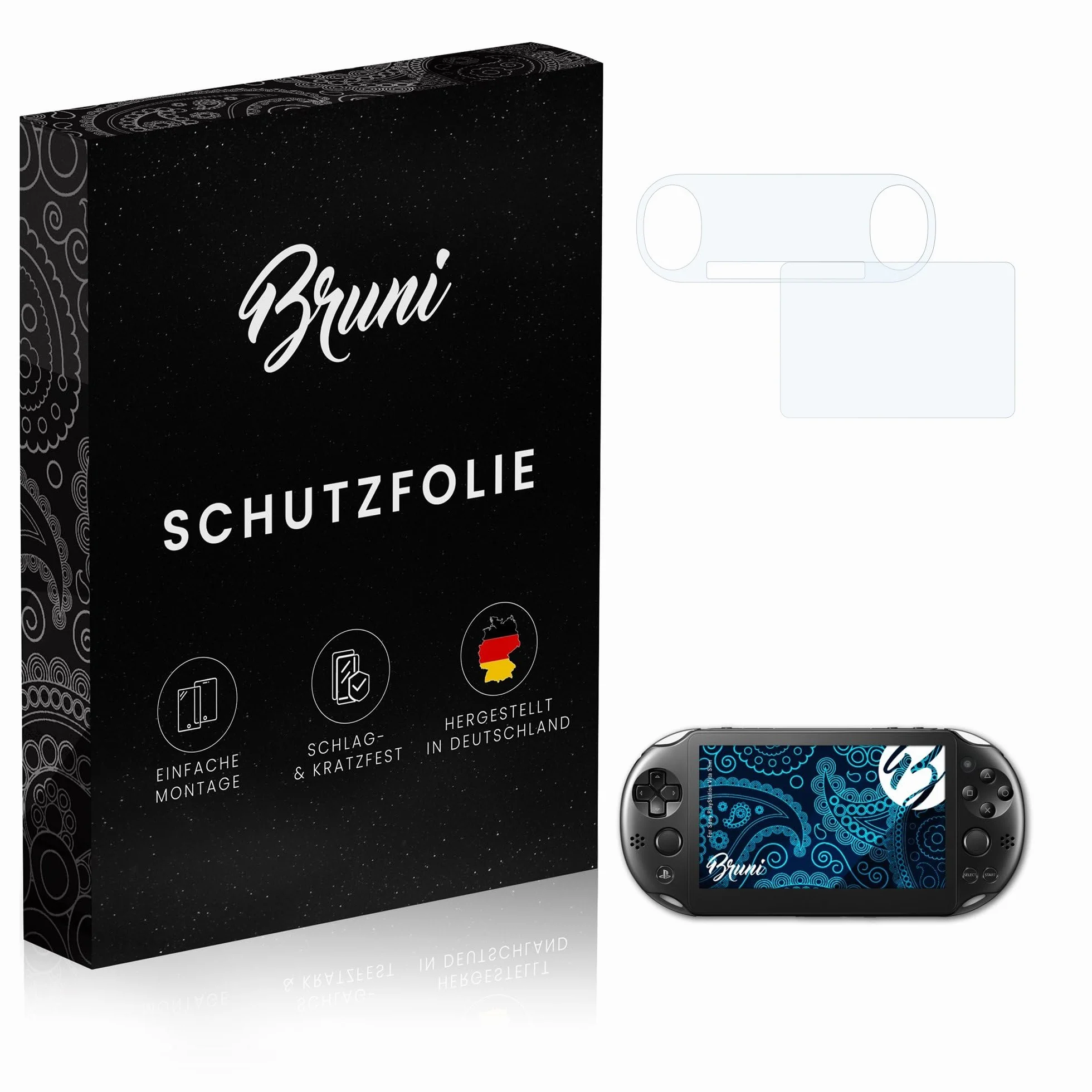 Bruni Folia ochronna kompatybilny z Sony PlayStation Vita Slim Folia, krystalicznie czysty folia ekranowa (Zestaw 2)