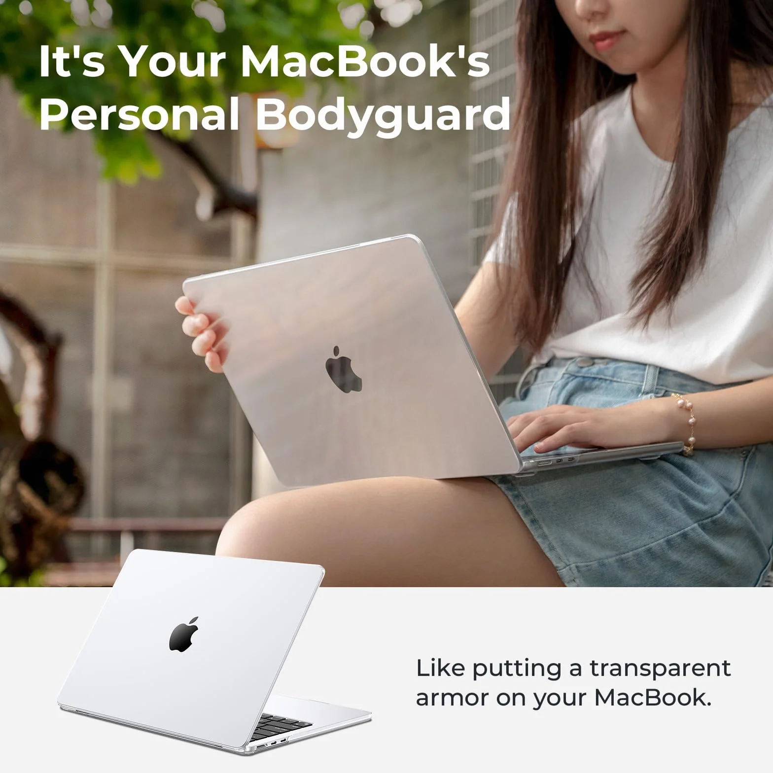 EooCoo Etui Kompatybilne z MacBook Air 13,6 cala M5 M4 M3 M2 2026 2025-2022 (A3449 A3240 A3113) z Touch ID, Sztywna Plastikowa Osłona Ochronna dla Mac 13" Gładka Powierzchnia - Krystalicznie Czysty
