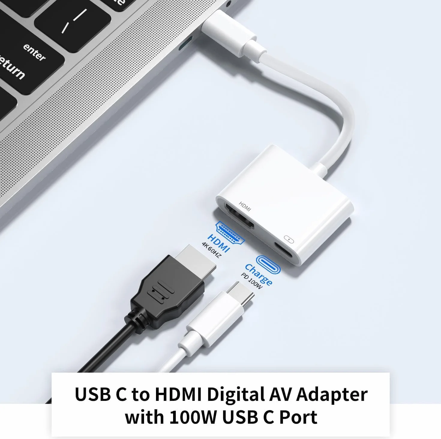 Adapter USB-C na HDMI 4K/60Hz dla iPhone 15 16, MacBook Pro Air, iPad Pro, kabel USB 3.1 typu C Digital AV HDMI 2.0 kompatybilny z Samsung Galaxy S25/S24/S23/S22, Pixelbook, XPS i więcej