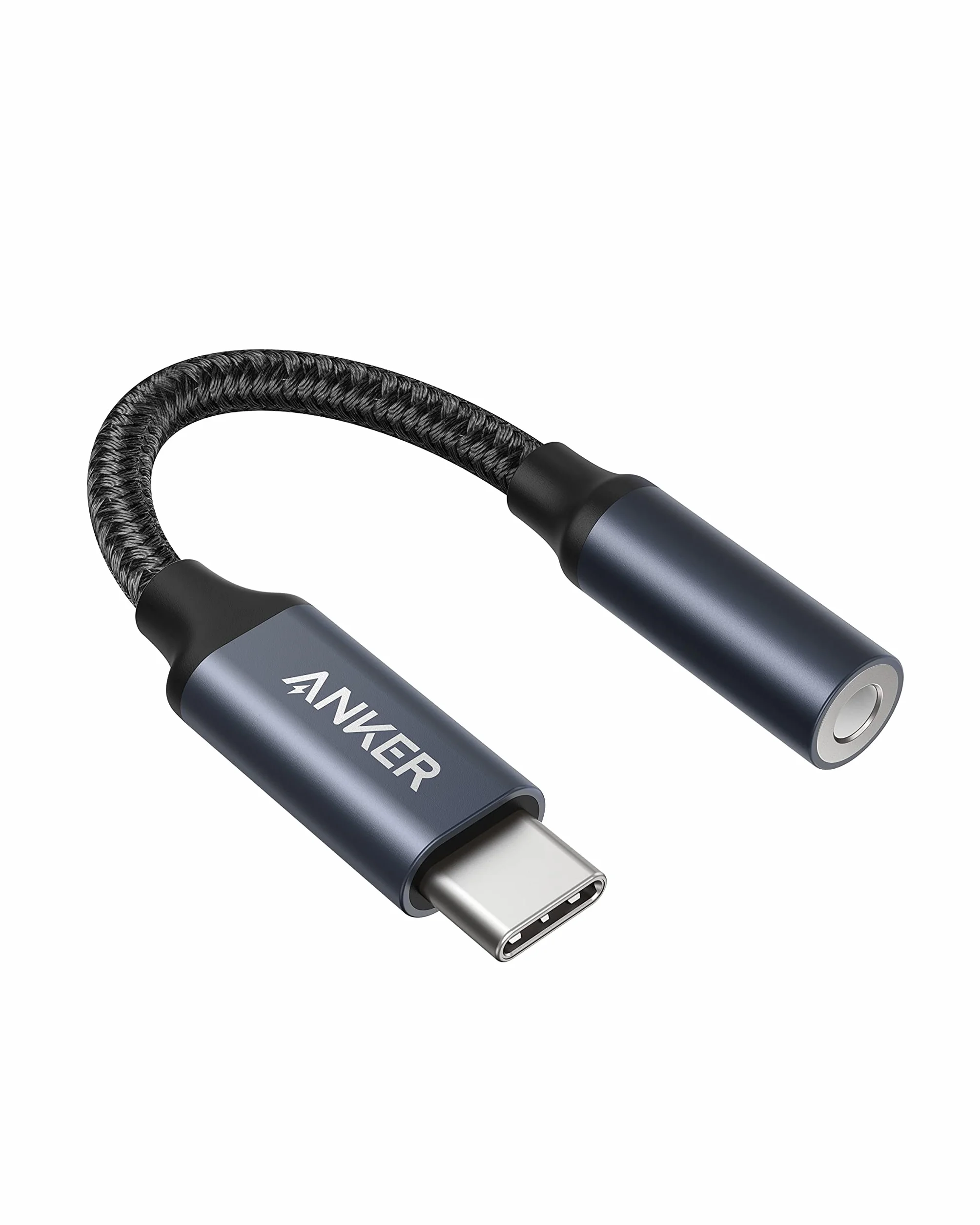 Anker adapter audio USB C na 3,5 mm, kabel nylon od męskiego do żeńskiego dla Samsung S20/S20+/S20 Ultra, Pixel 4/ + 4XL i innych urządzeń typu C