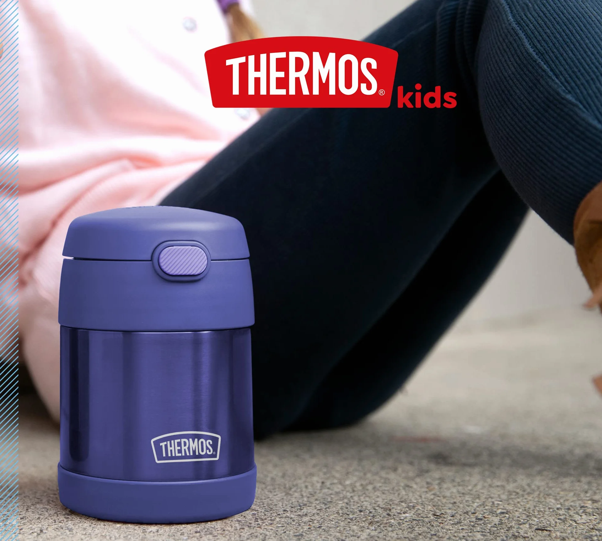 Thermos kids FUNTAINER FOOD JAR 0,30 l, fioletowy, pojemnik termiczny na jedzenie z łyżeczką dla dzieci, 5 h gorący/7 h zimny, absolutnie szczelny do zupy, musli, przerwy