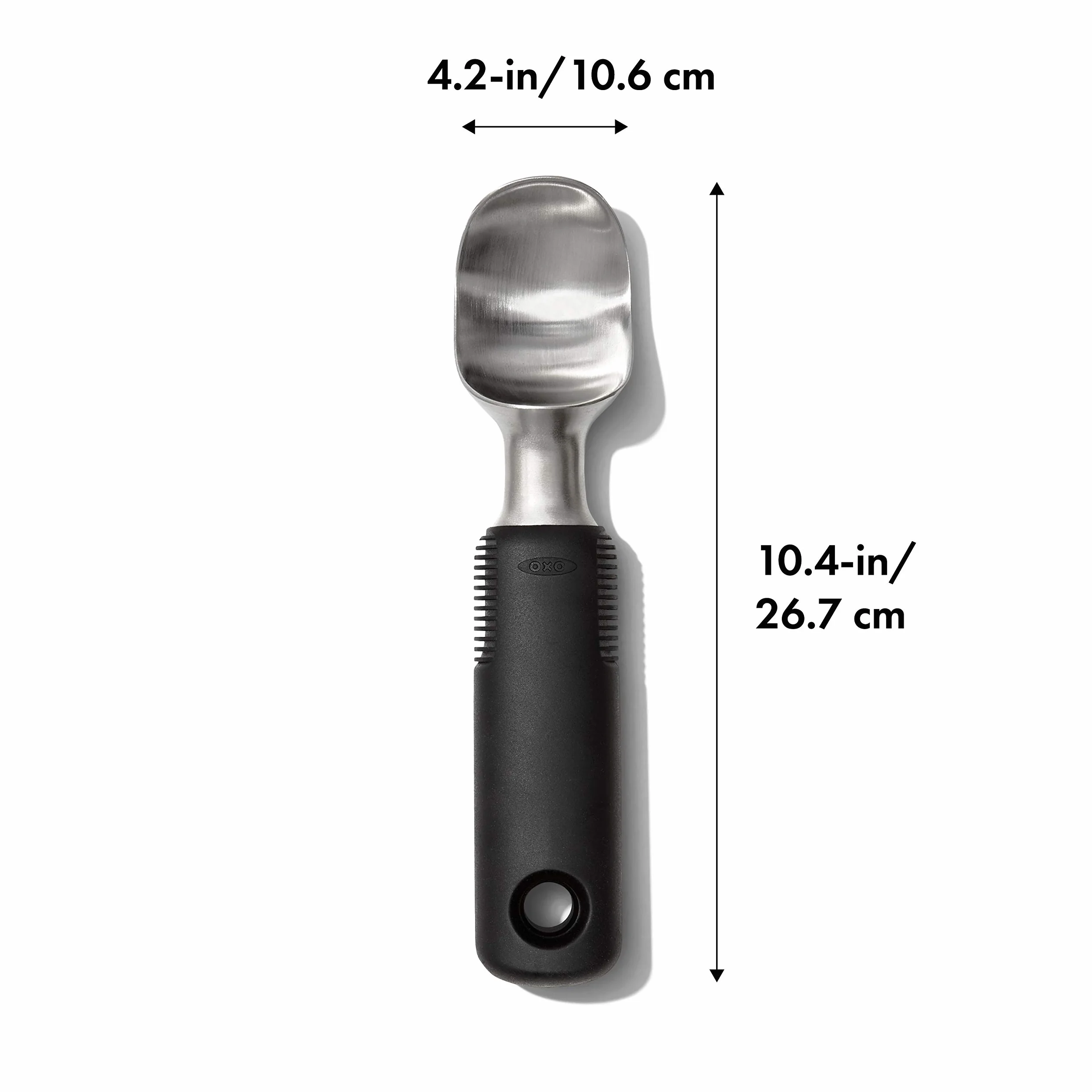 OXO Good Grips wytrzymała łopatka do lodu ze stali nierdzewnej – 10,6 x 26,7 cm