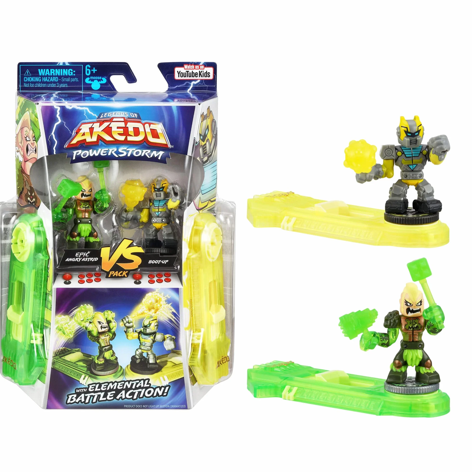 Legends of Akedo Powerstorm Versus Pack 2 Mini Battling Warriors 2 kontrolery bitewne Angry Astrid Versus Boot-up