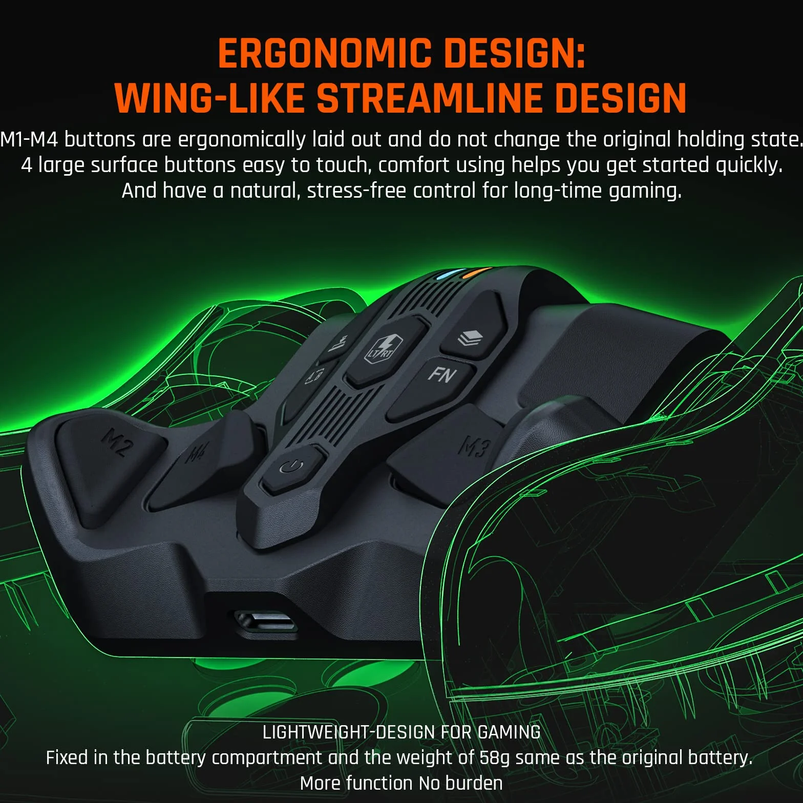 Wiosła do kontrolera Xbox Series X|S, BIGBIG WON ARMOR-X do Xbox Series gra na Xbox Series X|S/Xbox One/Switch/Win, bezprzewodowe mapowanie załączników przycisków tylnych|makro|wiosło kontrolera turbo