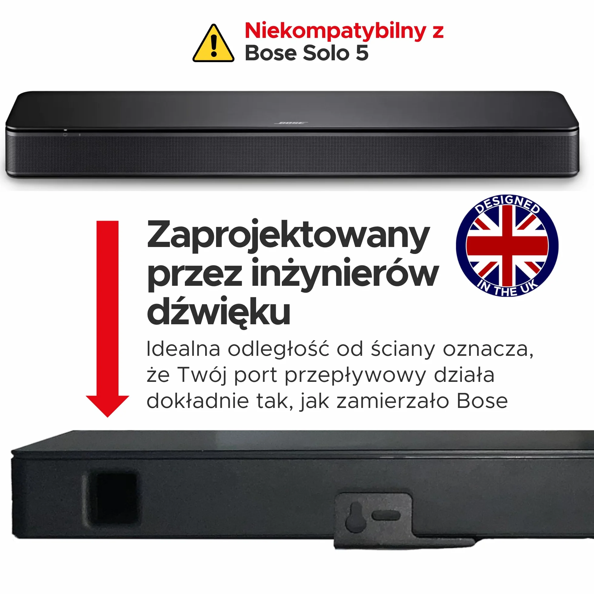 Uchwyt ścienny do głośnika telewizyjnego, kompatybilny tylko z głośnikami TV Bose, zestaw głośników telewizyjnych, w komplecie z pełnym zestawem akcesoriów montażowych, nadaje się tylko do głośników