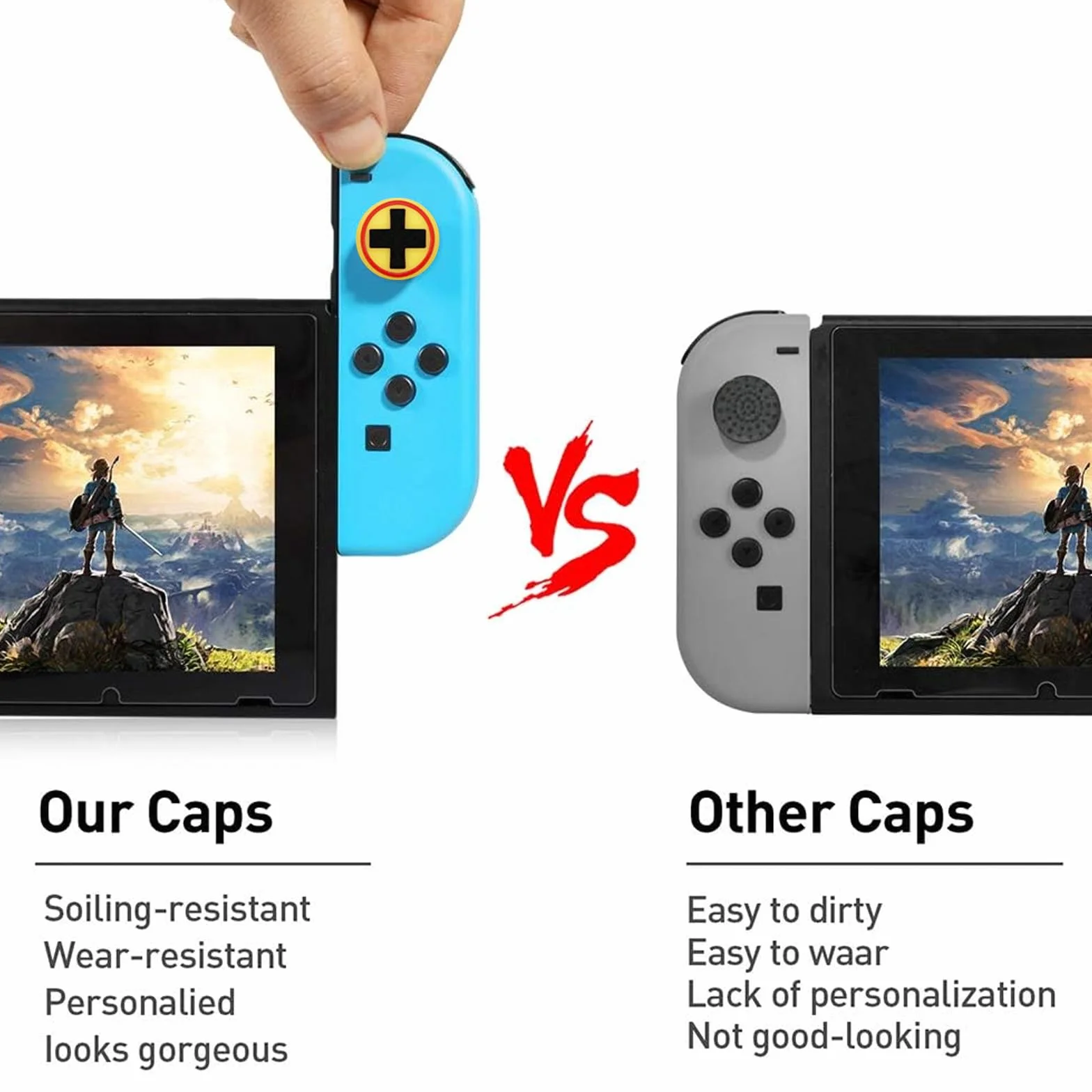 4 sztuki joysticka nakładki kompatybilne, silikonowe, analogowe, do joysticka, kompatybilne z Nintendo Switch/OLED/Lite Grip (zielone i żółte)