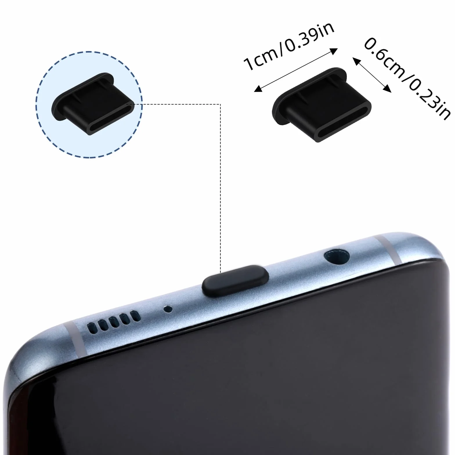 TIESOME 25 szt. wtyczka przeciwpyłowa do telefonu, silikonowa osłona portu ładowania telefonu USB C, ochrona przeciwpyłowa, korek kompatybilny z większością telefonów komórkowych i tabletów typu C