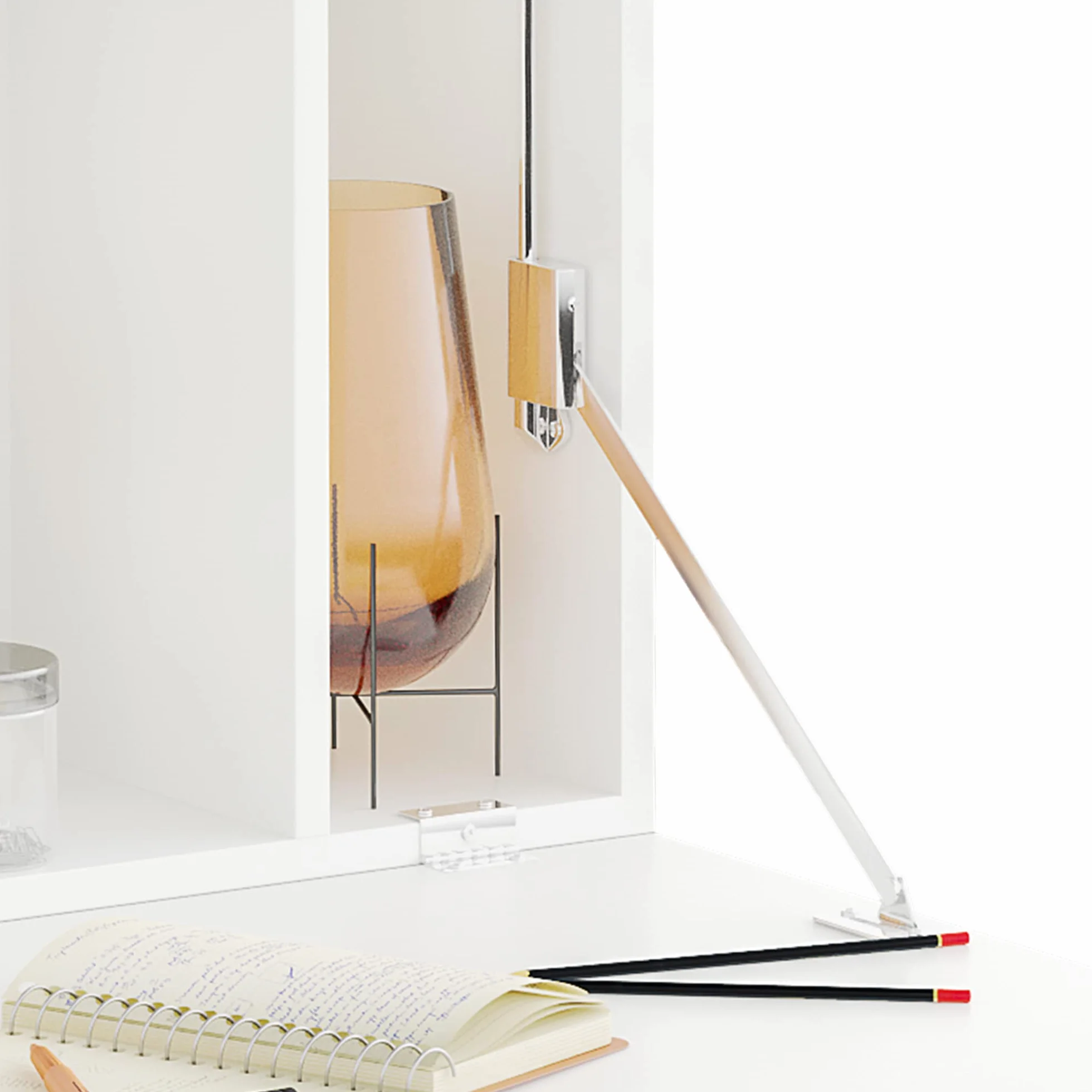 HOMCOM Stół ścienny składany biurko z półkami 77x20x41 cm biały