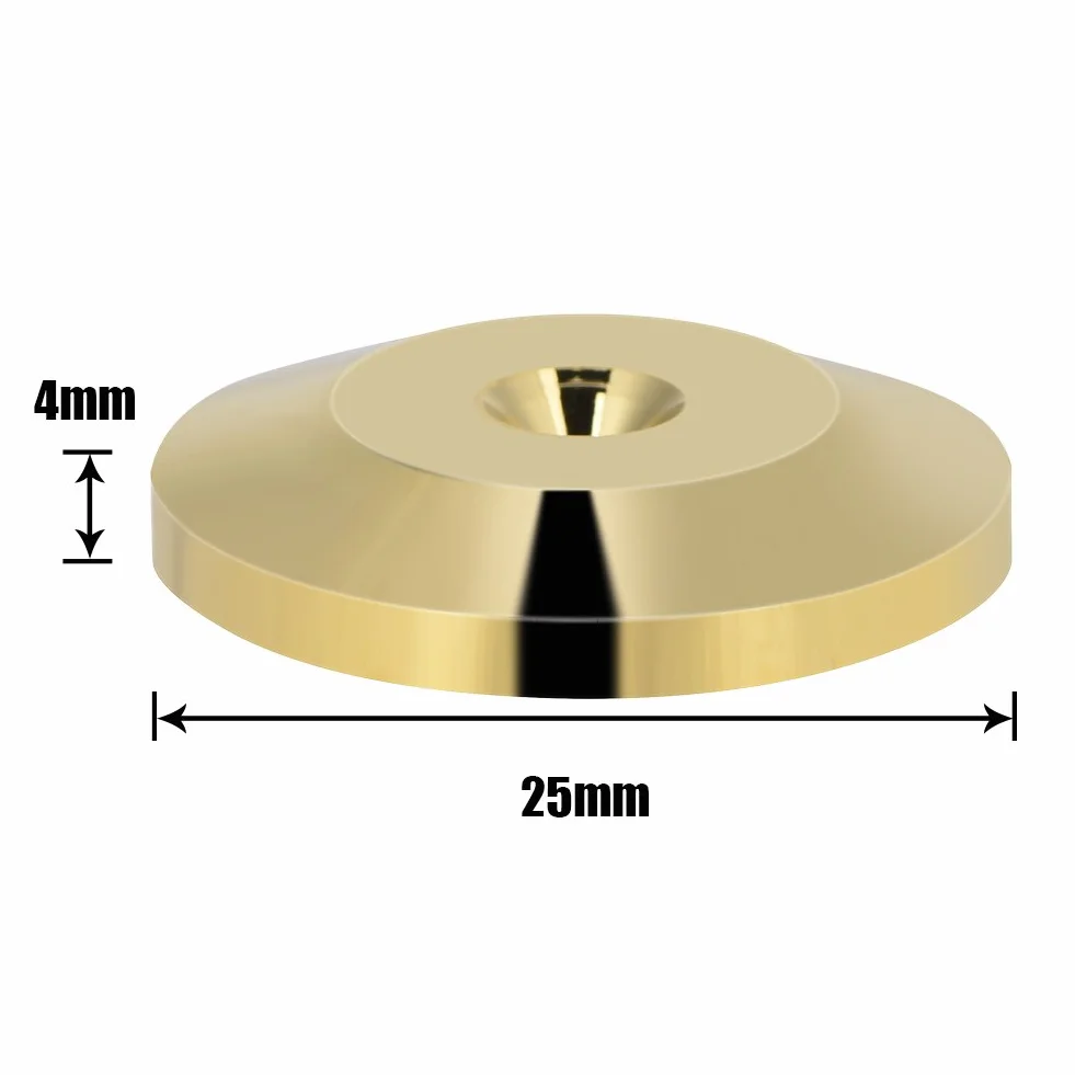 Ejoyous Nakładki na Nóżki Głośnika, 8 szt. 25 Mm X 4 Mm Uniwersalna Miedziana Podkładka Przeciwwstrząsowa do Głośnika, Podkładka Pod Stopy Izolujące Dźwięk, Mata Podłogowa, do (Złoty)