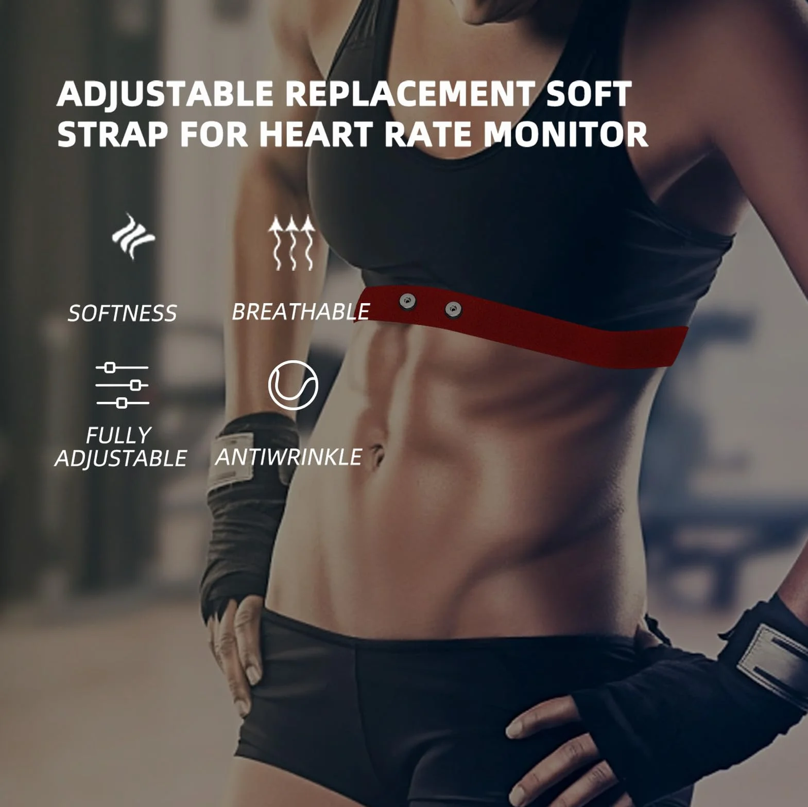 Fitcent Pasek zastępczy do pomiaru tętna, pasek z czujnikiem HR kompatybilny z Polar H10 Wahoo Tickr Coospo Powrlabs Moofit