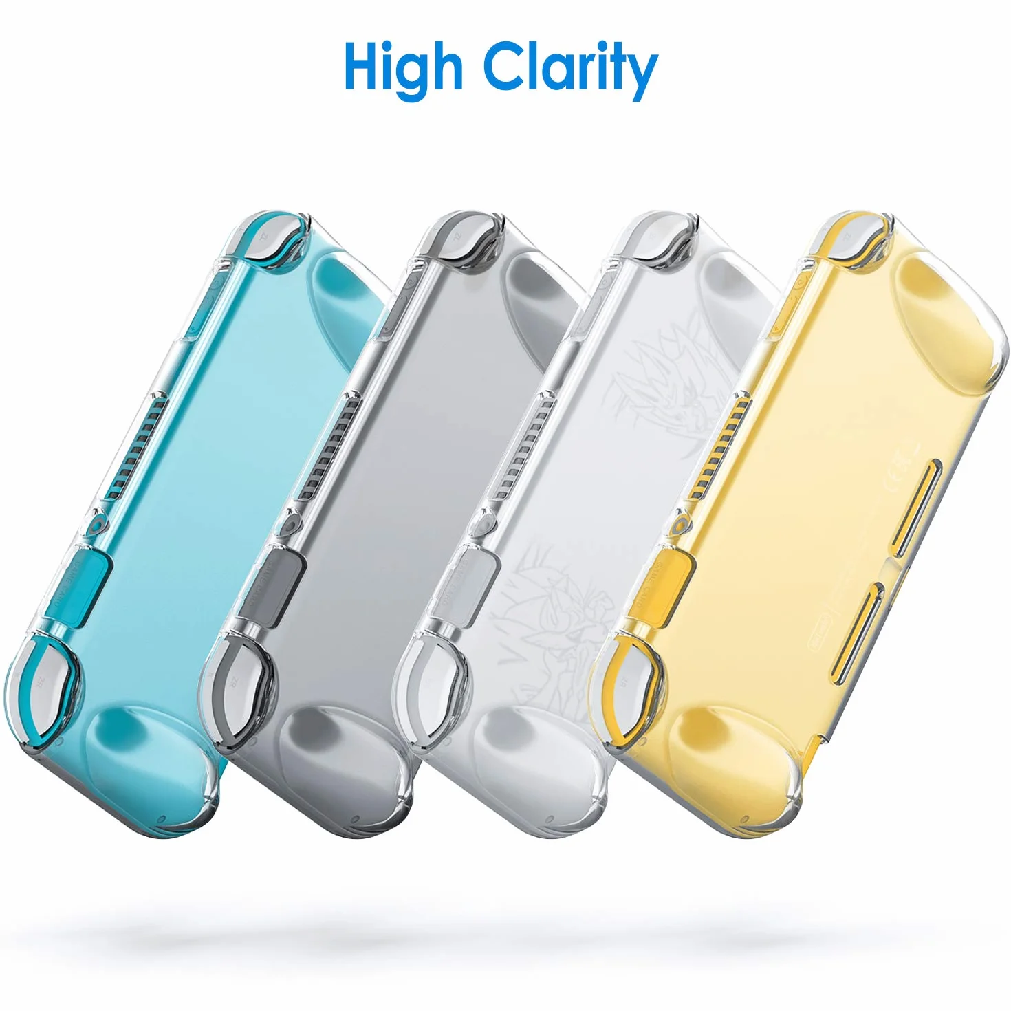 JETech Etui dla Nintendo Switch Lite 2019, Antypoślizgowe Silikonowe Etui Ochronne z Amortyzacją i Ochroną Przed Zarysowaniami (Przezroczyste)
