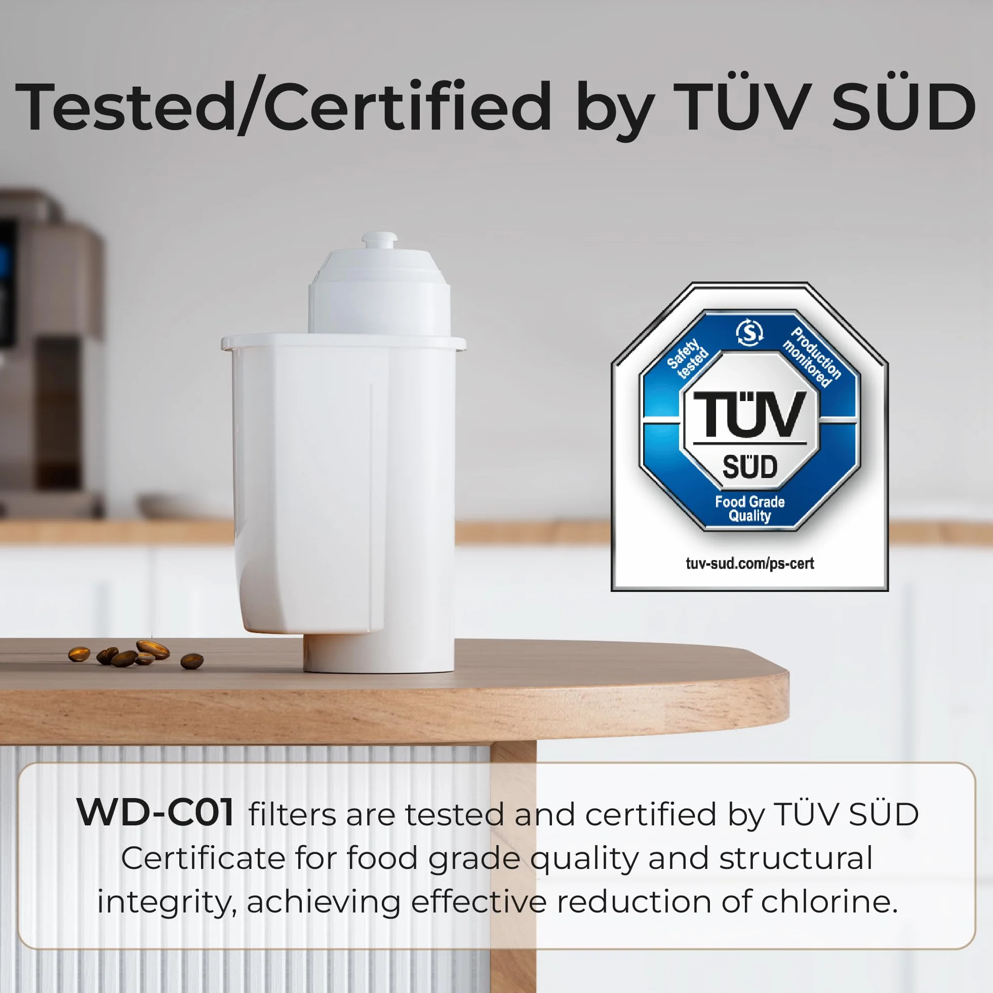 Waterdrop TÜV SÜD Certyfikatem Filtr do Kawy, Zamiennik dla Brita Intenza, 1016723, 575491, Bosch TCZ7003, TZ70003, TCZ7033, 467873, Pasuje do Ekspresu do Kawy Siemens, Bosch, Neff, Gaggenau (4)
