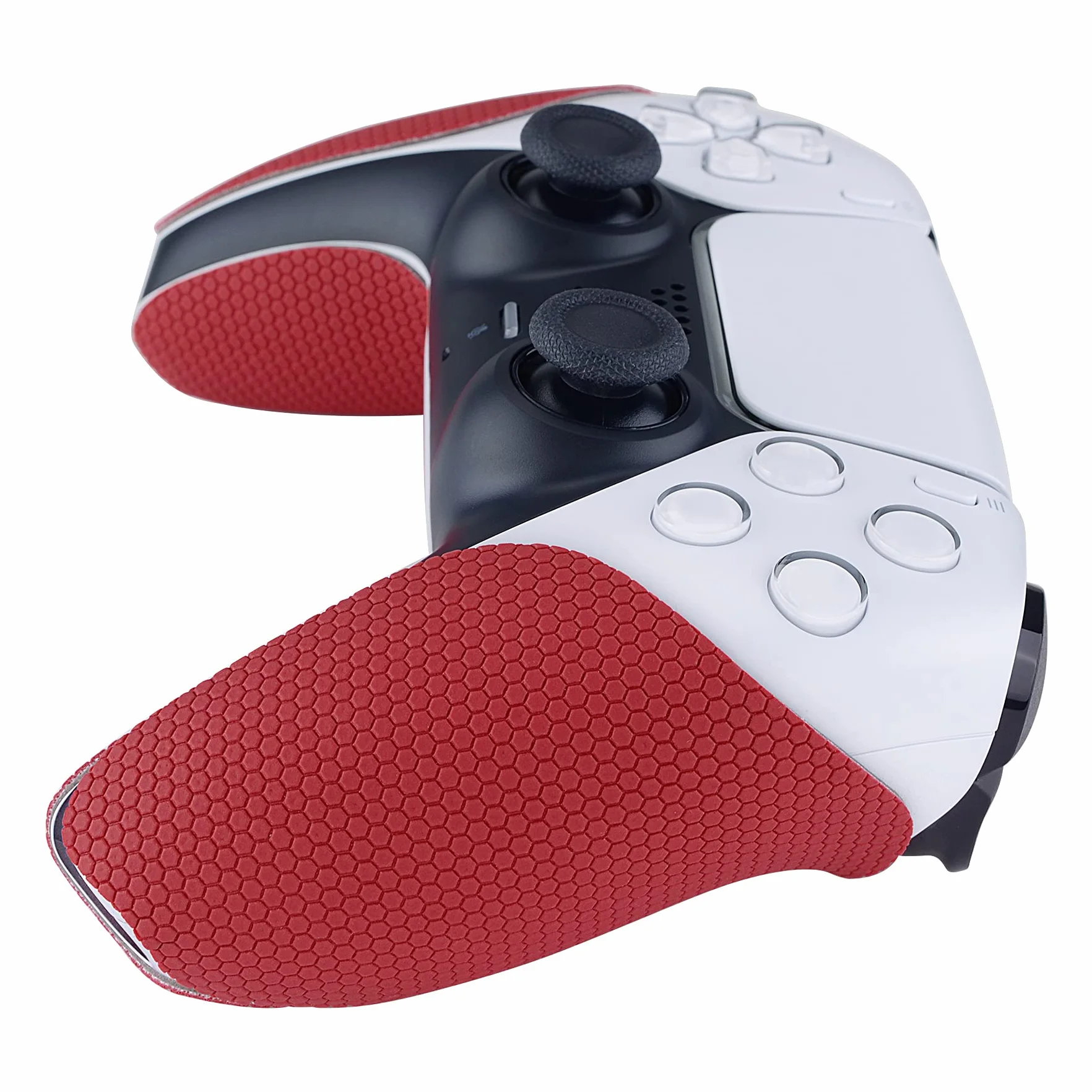 eXtremeRate PlayVital Grip Sticker do ps5 Kontrolera,Miękkie Gumowe Podkładki Uchwyty do ps5 Kontrolera,Antypoślizgowy Skin na Kontrolera do ps5-Czerwone