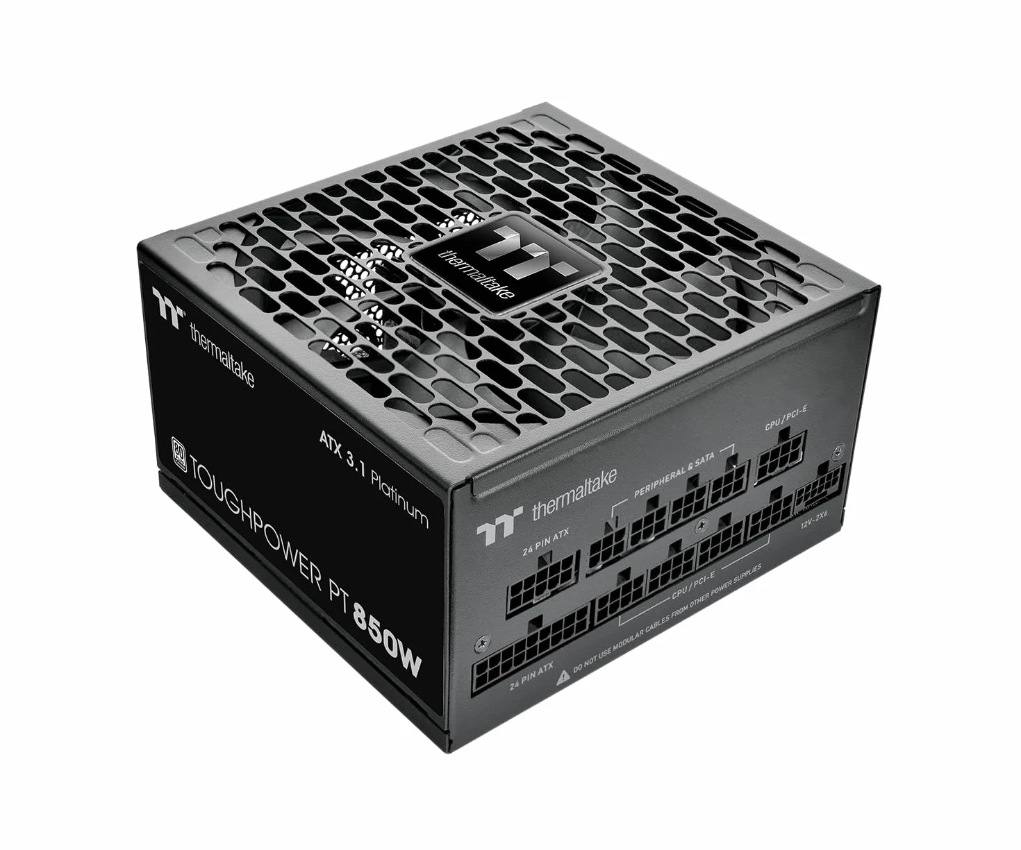 Thermaltake Toughpower PT 850W | ATX 3.1 | PCIe 5.1 12+4-Pin-Anschluss| geräuscharmer 135mm-Lüfter | Low Profile Kabel | 80Plus Platin | Modulares Netzteil | Black