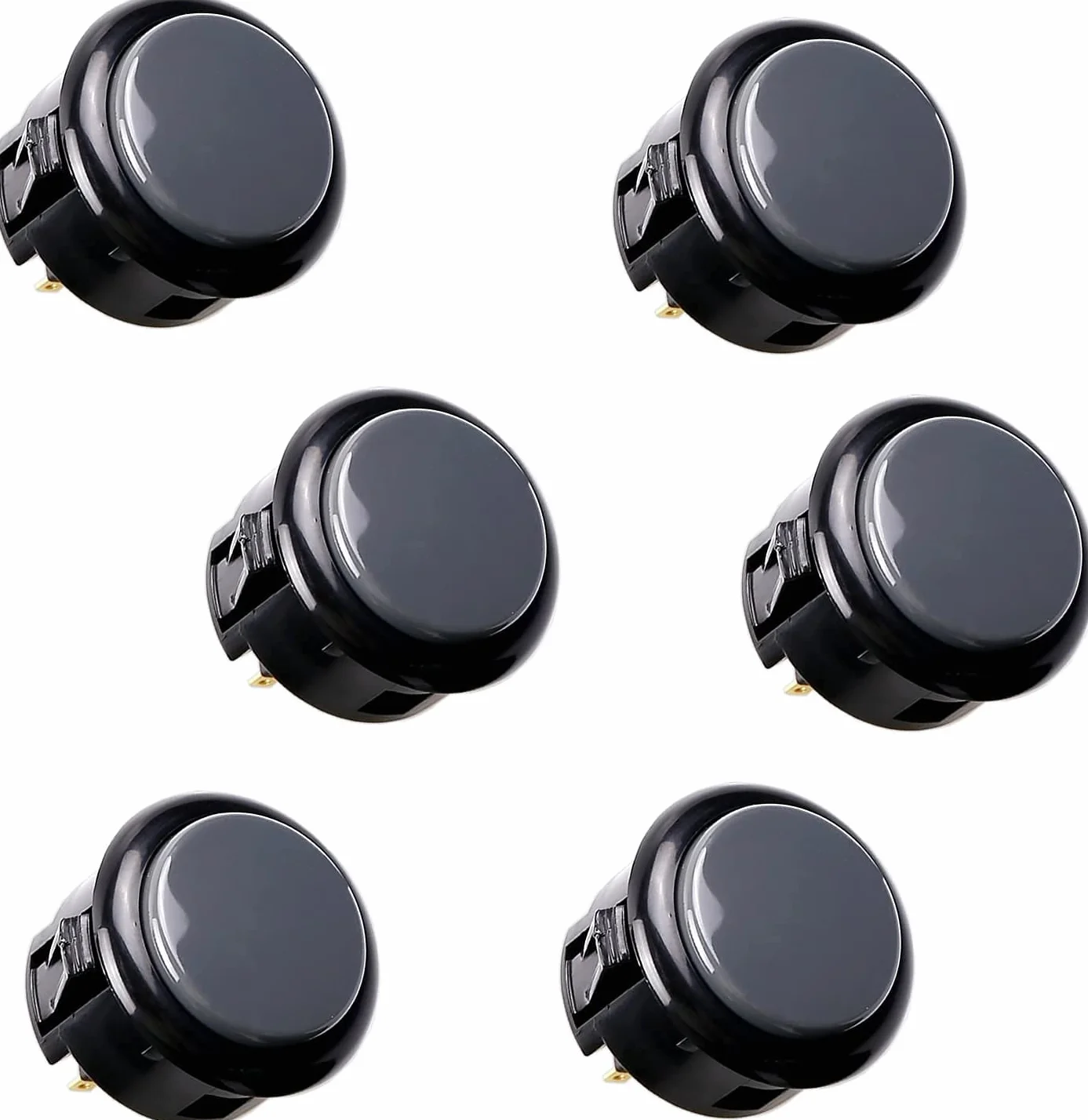 Sintron Sanwa 8 szt. OBSF-30 oryginalny przycisk 30 mm - do gier wideo Arcade Jamma i Arcade Joystick konsoli do gier (szary) S@NWA