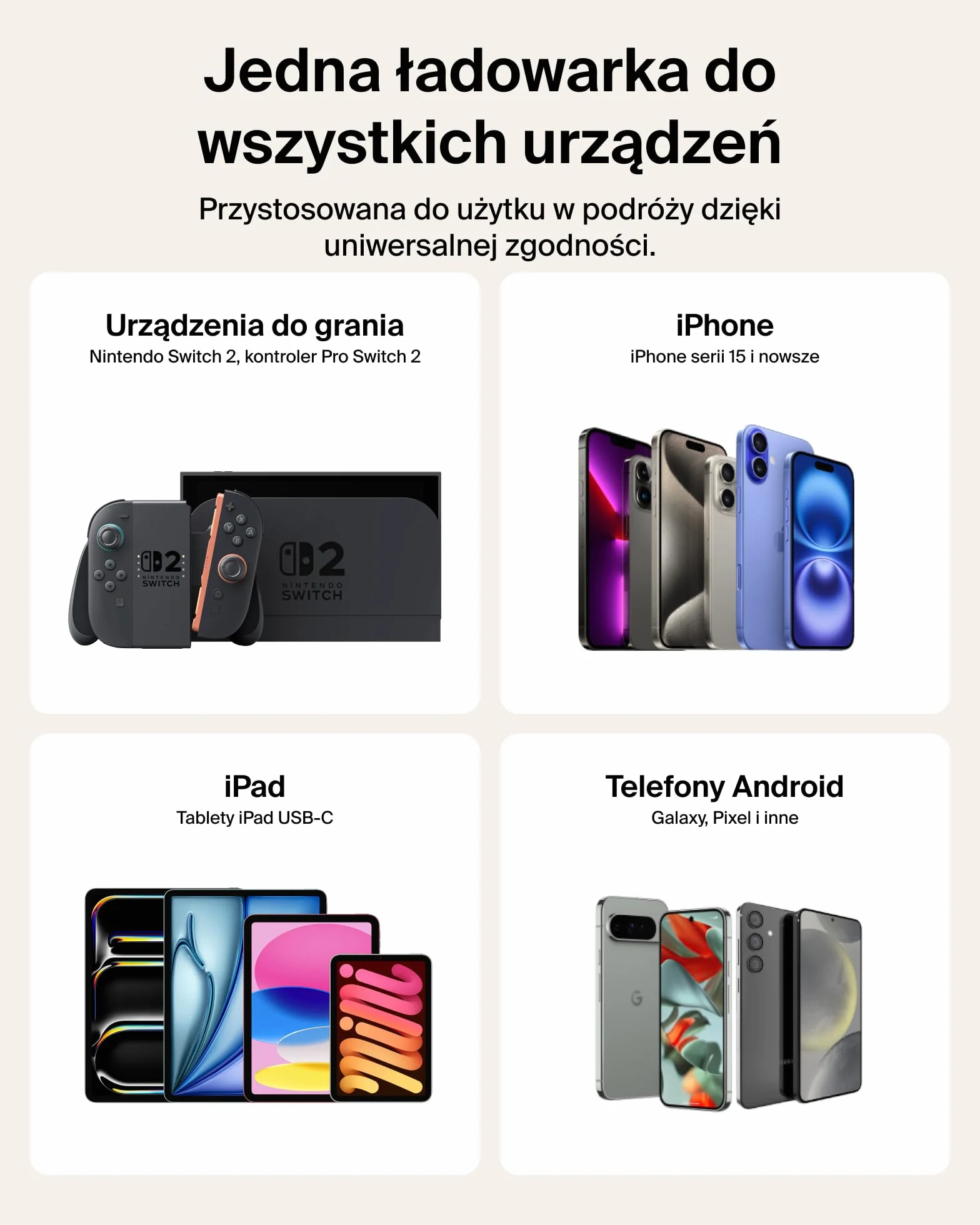 Belkin Kabel USB-C na USB-C 60W 2m Czarny do szybkiego ładowania Nintendo Switch 2 iPhone 16