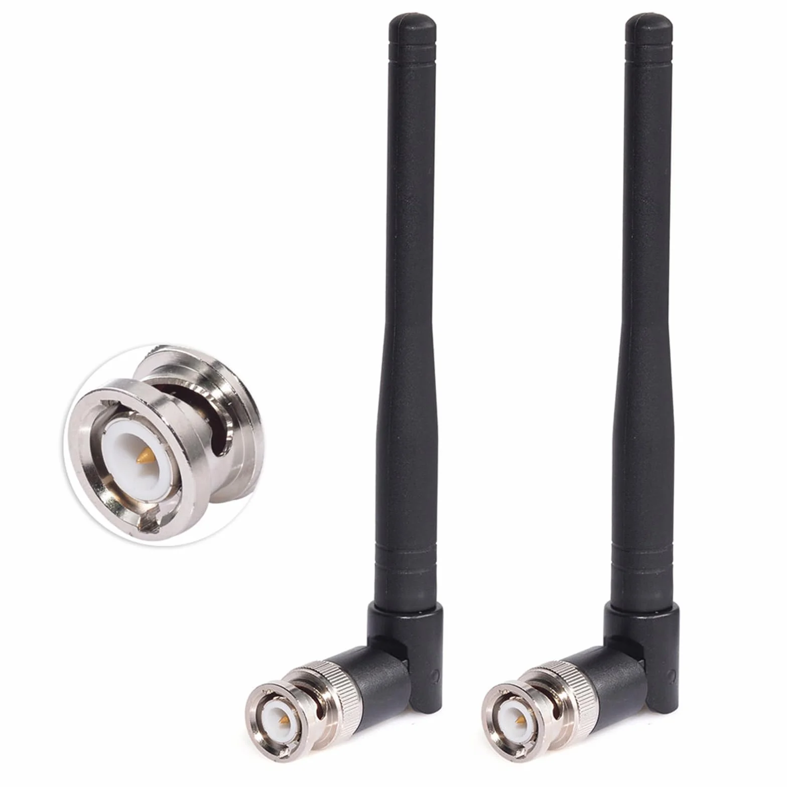 Superbat Bezprzewodowa antena odbiornika mikrofonowego UHF 470 MHz-960 MHz 3dBi BNC męska antena 2 szt. do cyfrowego tunera mikrofonowego UHF Ham Radio, Lapel Lavalier, Goosneck itp.