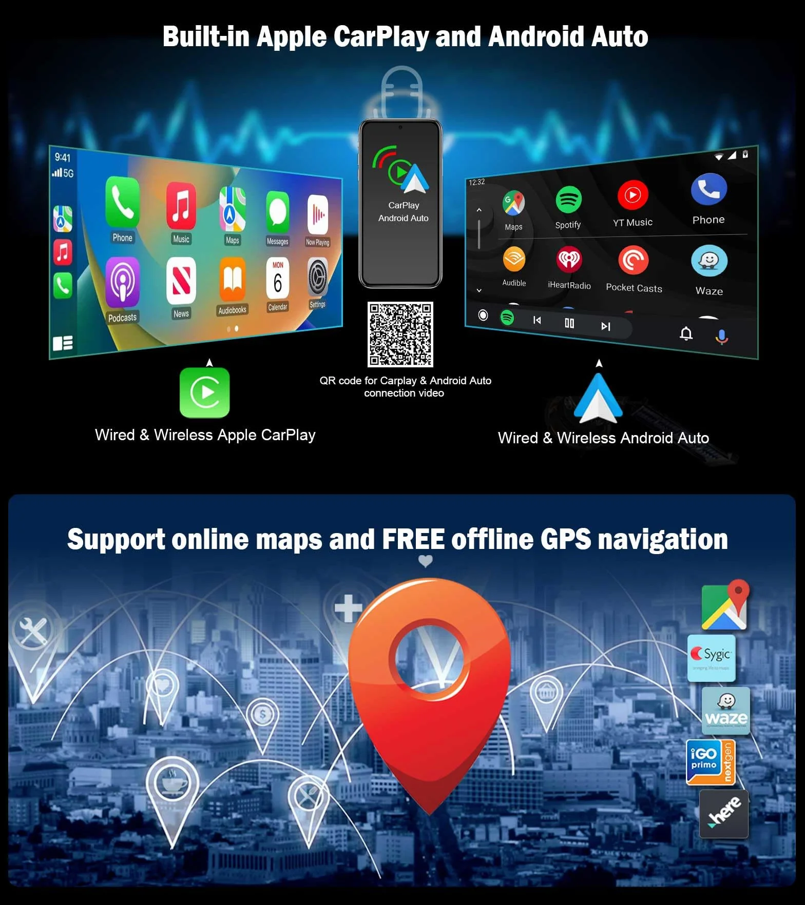 12,3" Android 14 Snapdragon CPU 8GB 128GB, radio samochodowe z Bluetooth 5.1 do modeli Mercedes-Benz Klasa C W205, Klasa GLC X253 i C253 NTG 5.0, CarPlay, ekran 2K, WiFi, radio DSP OEM Comand