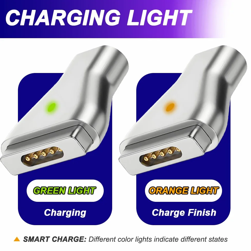 Adapter USB C na magnetyczny, 2 sztuki, typ C na Safe 2 T-Head T-Tip PD 100 W adapter do szybkiego ładowania do Mac Book Air/Pro 11" i 13" (po 2012-2015)