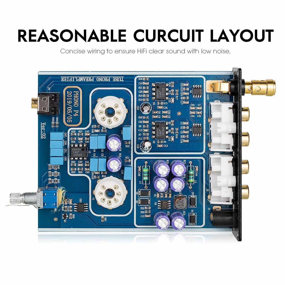 Douk Audio T3 PRO Phono przedwzmacniacz rurowy do gramofonów, przedwzmacniacz gramofonowy MM, mini Valve Stereo Preamp do odtwarzacza nagrywarki