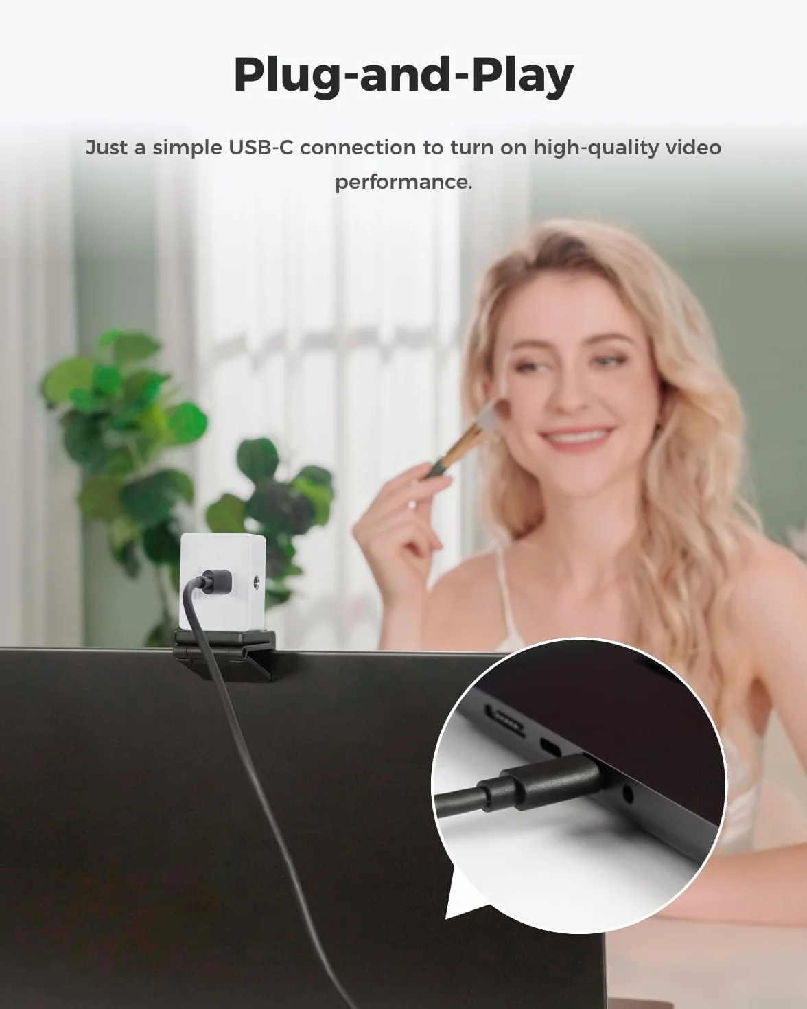 OBSBOT Poznaj 2 kamery internetowe Ultra HD 4K, 1080p przy 60 kl./s, kamera do wideokonferencji z automatycznym wycięciem obrazu AI, USB-C, podwójne mikrofony redukujące hałas, współpracuje z