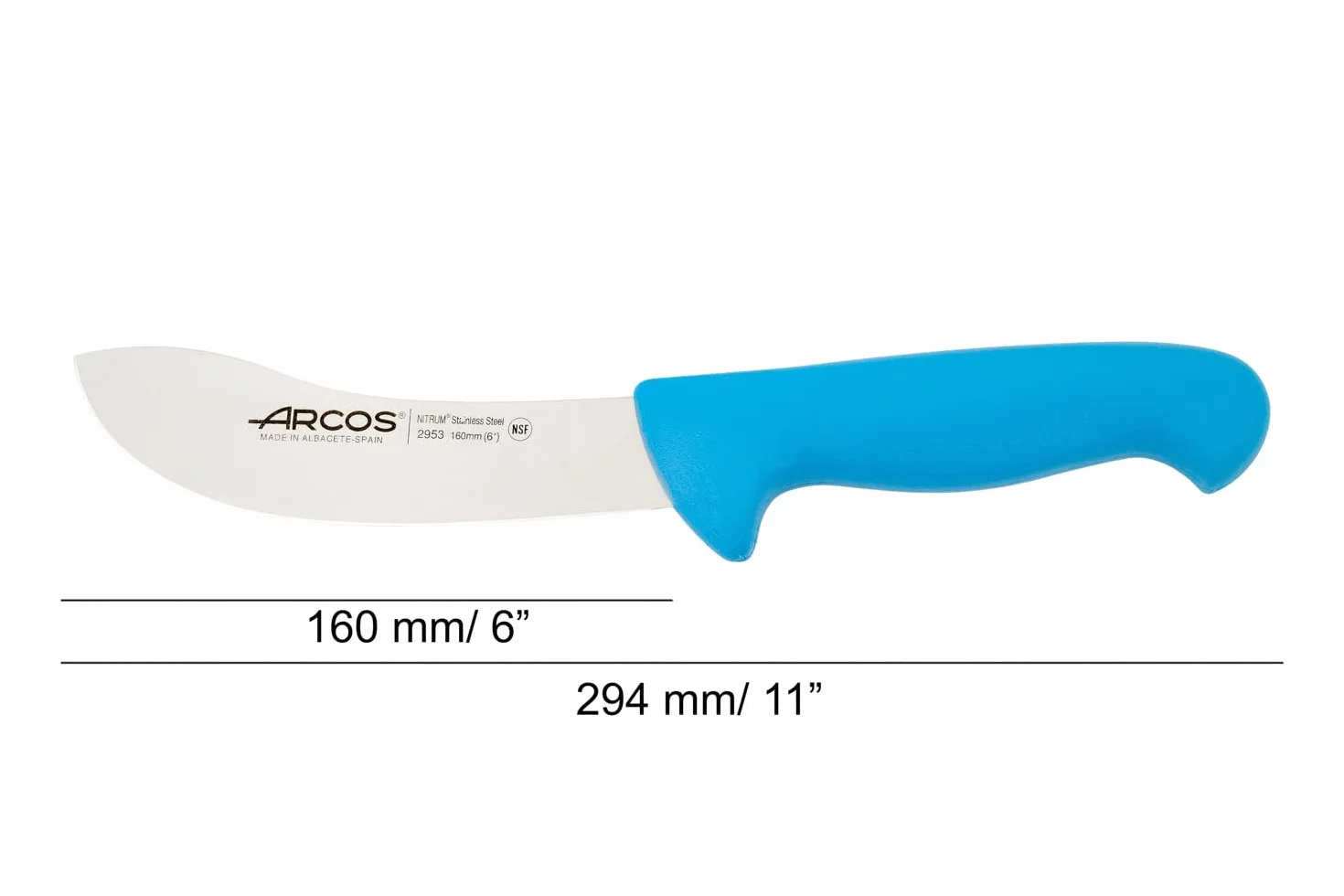 Arcos seria 295323 2900-skórny nóż nóż nitrm 160 mm (6,30 cala) - uchwyt polipropylenowy niebieski kolor, stal nierdzewna 18/8