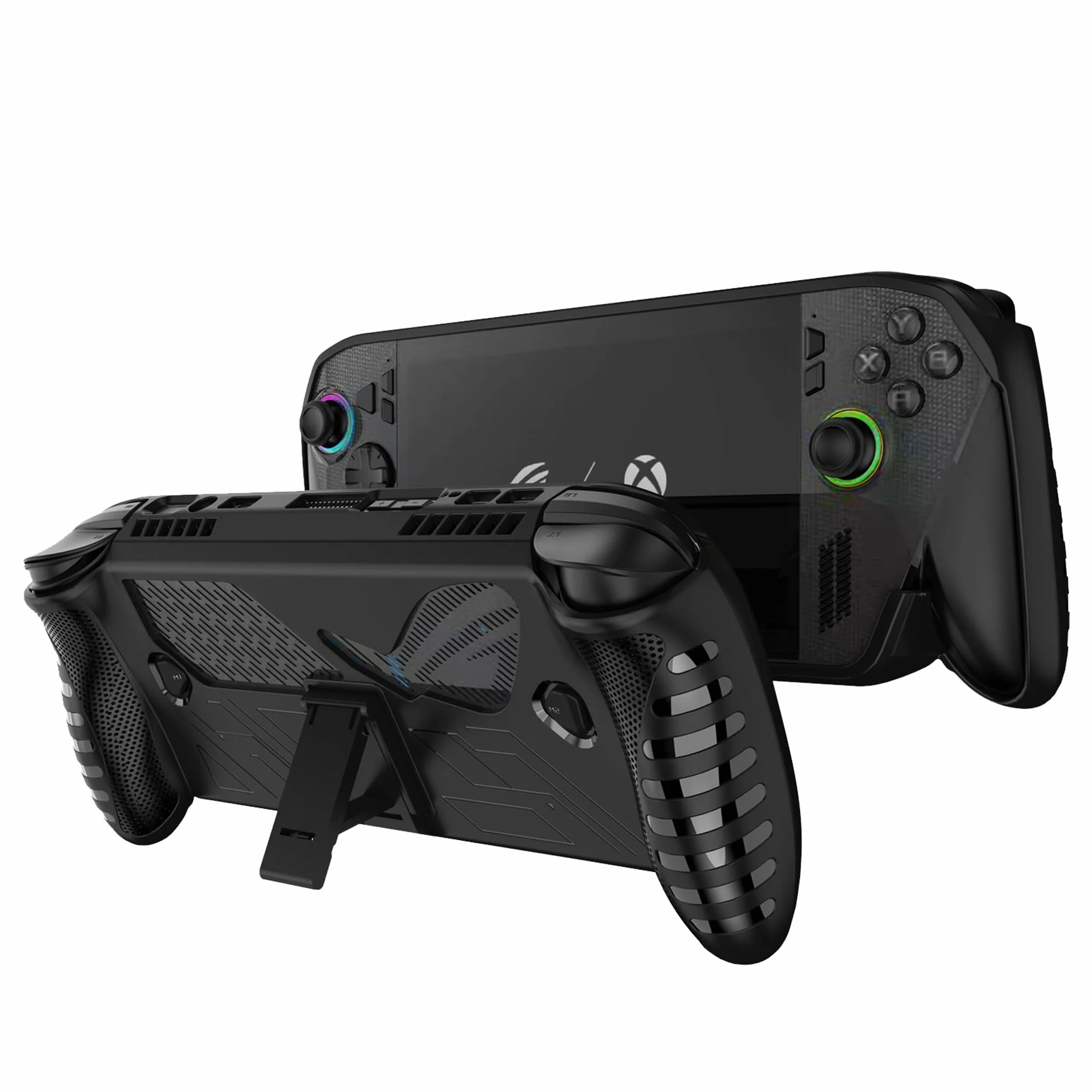 Etui do ROG Xbox Ally X 7 cali 2025, silikonowy pokrowiec ochronny z funkcją stojaka, czarny