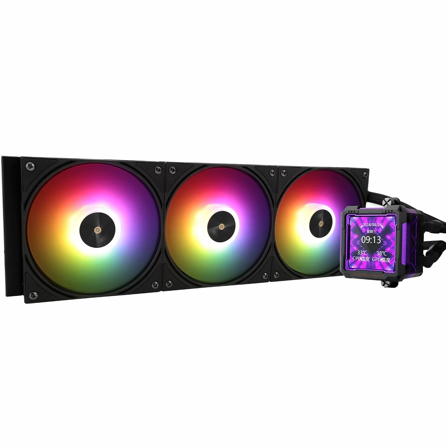 Thermalright TR FW PRO 360 ARGB Black CPU chłodnica wody z wentylatorem PWM, 2000 obr./min, ekran magnetyczny IPS LCD o rozdzielczości 320 x 320, do AM5/Intel 1851/1700