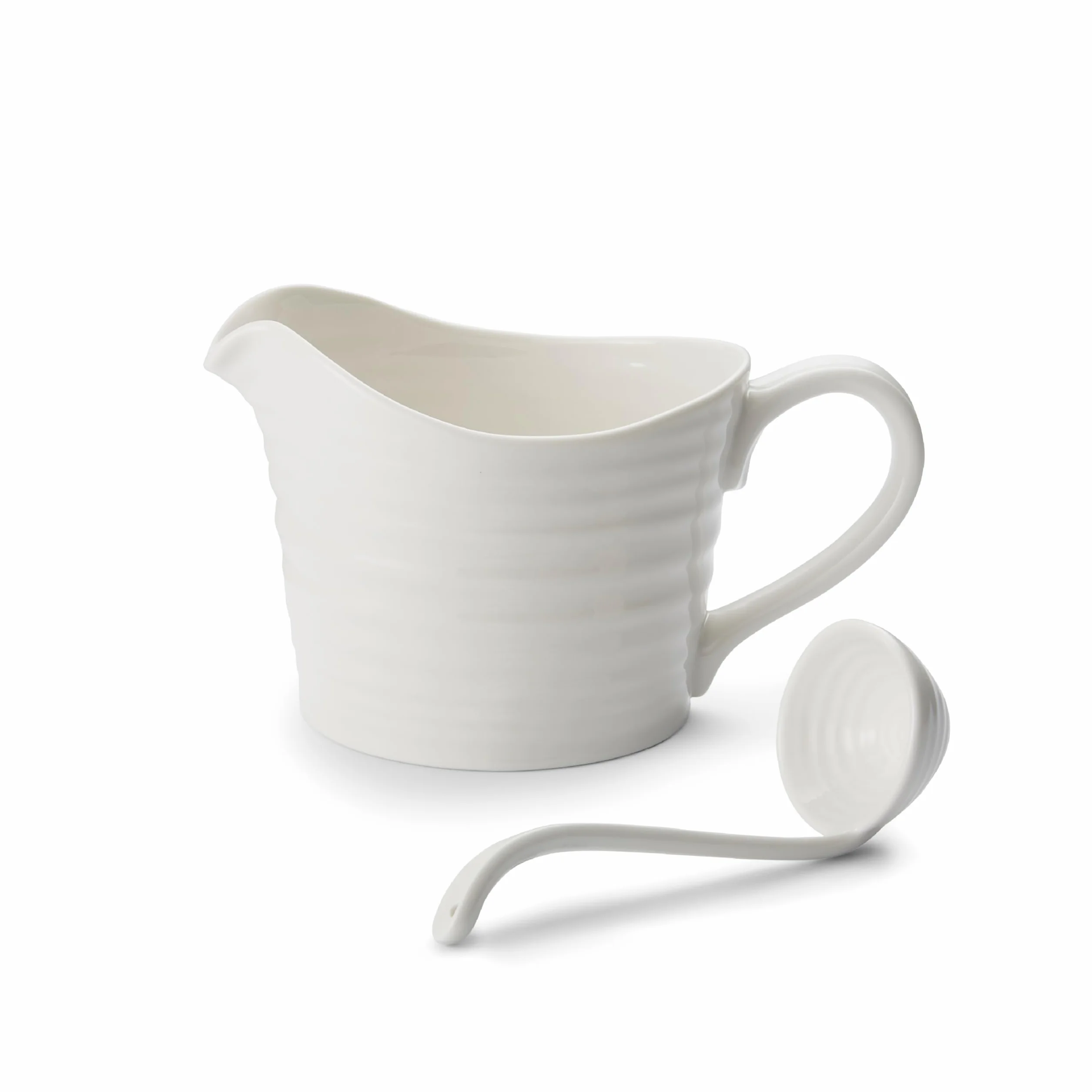 Portmeirion dzbanek na sos i mini chochla porcelana biała 18,5 x 11 x 13 cm